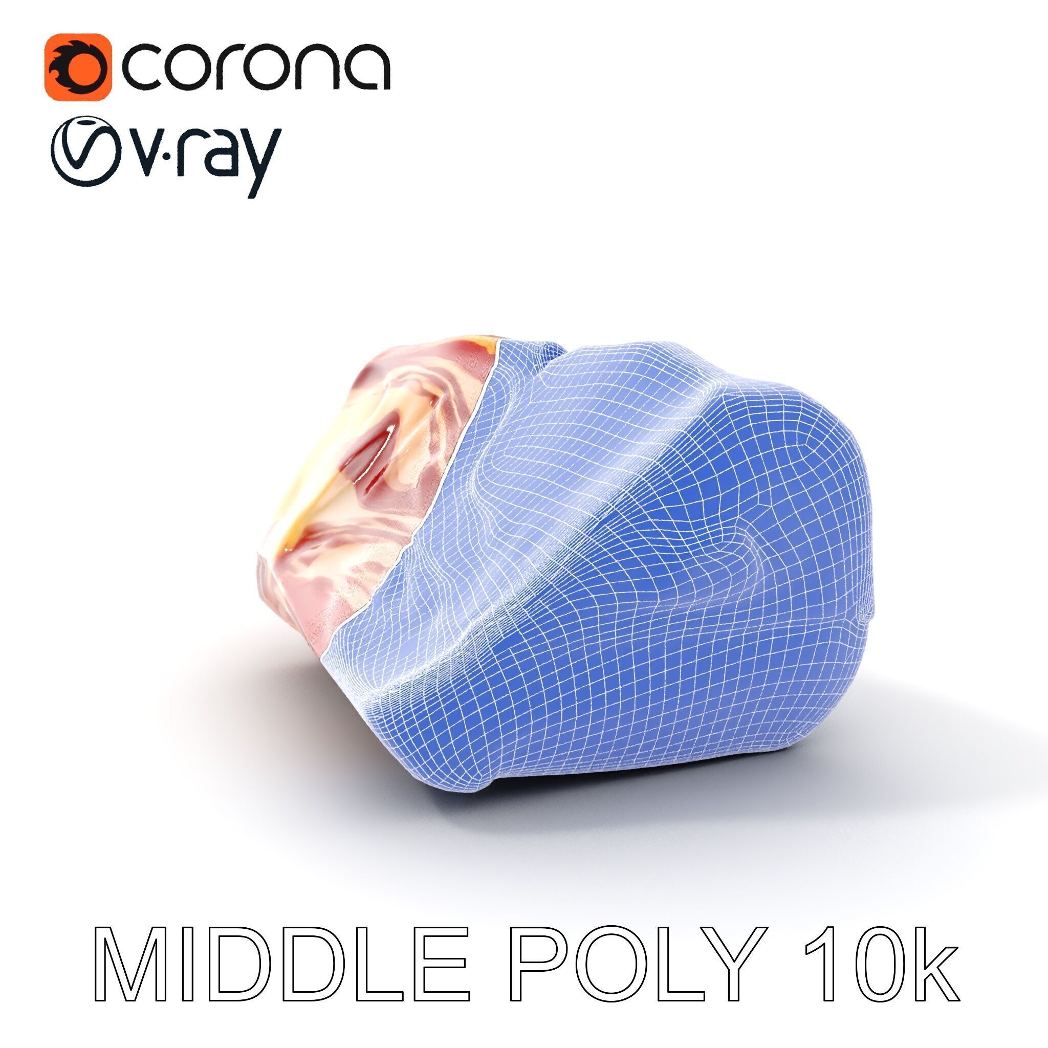 Block of Marbled Meat Model Pack Low-poly 3D model_19