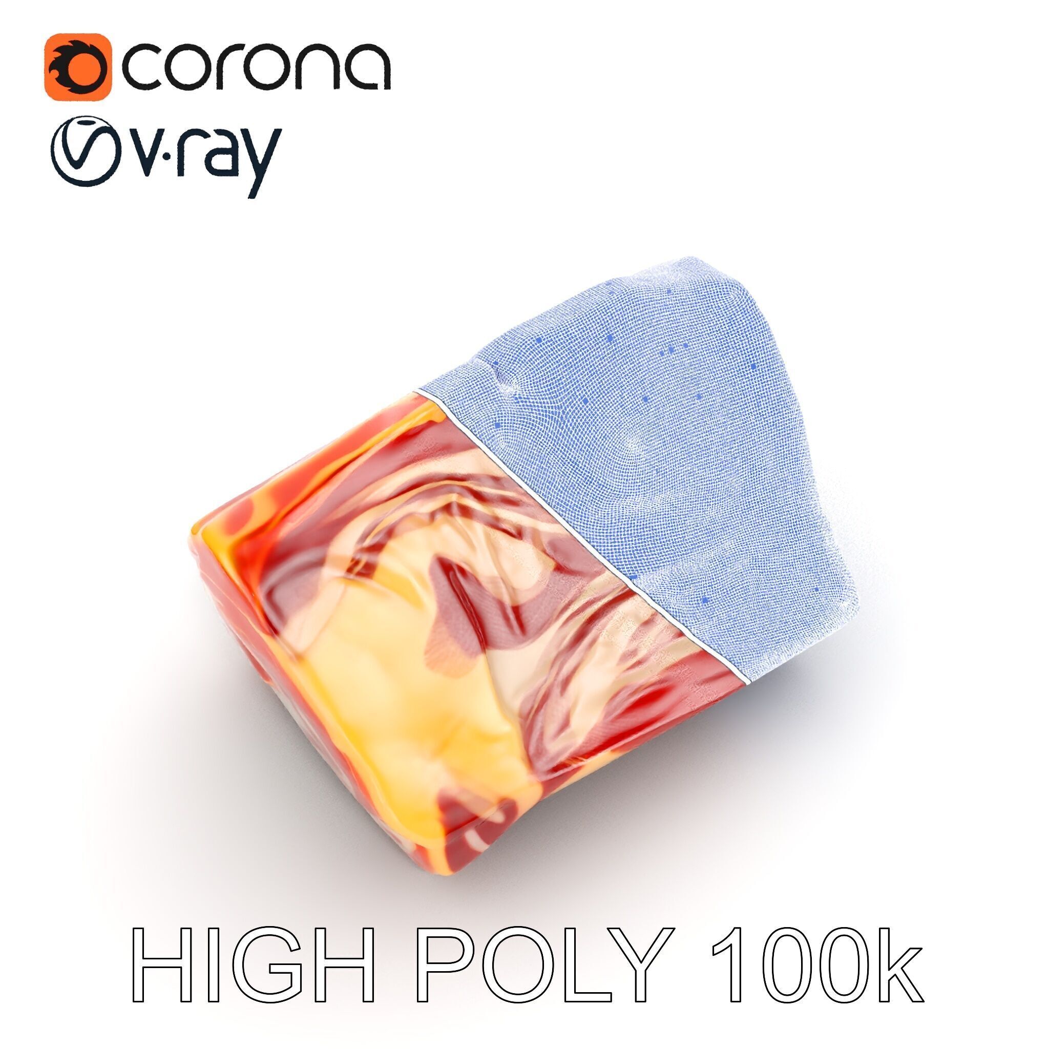 Block of Marbled Meat Model Pack Low-poly 3D model_26