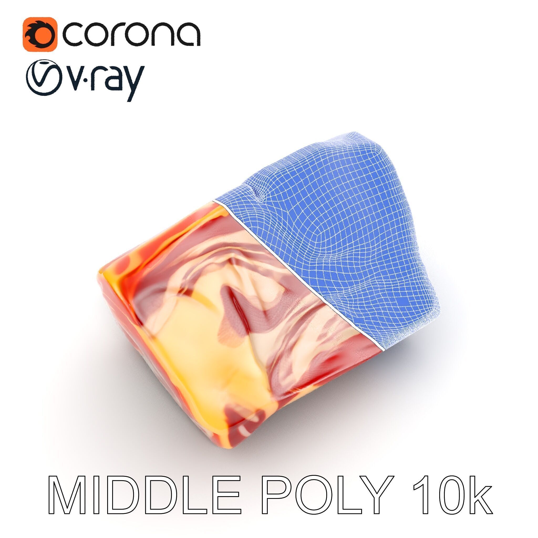 Block of Marbled Meat Model Pack Low-poly 3D model_24