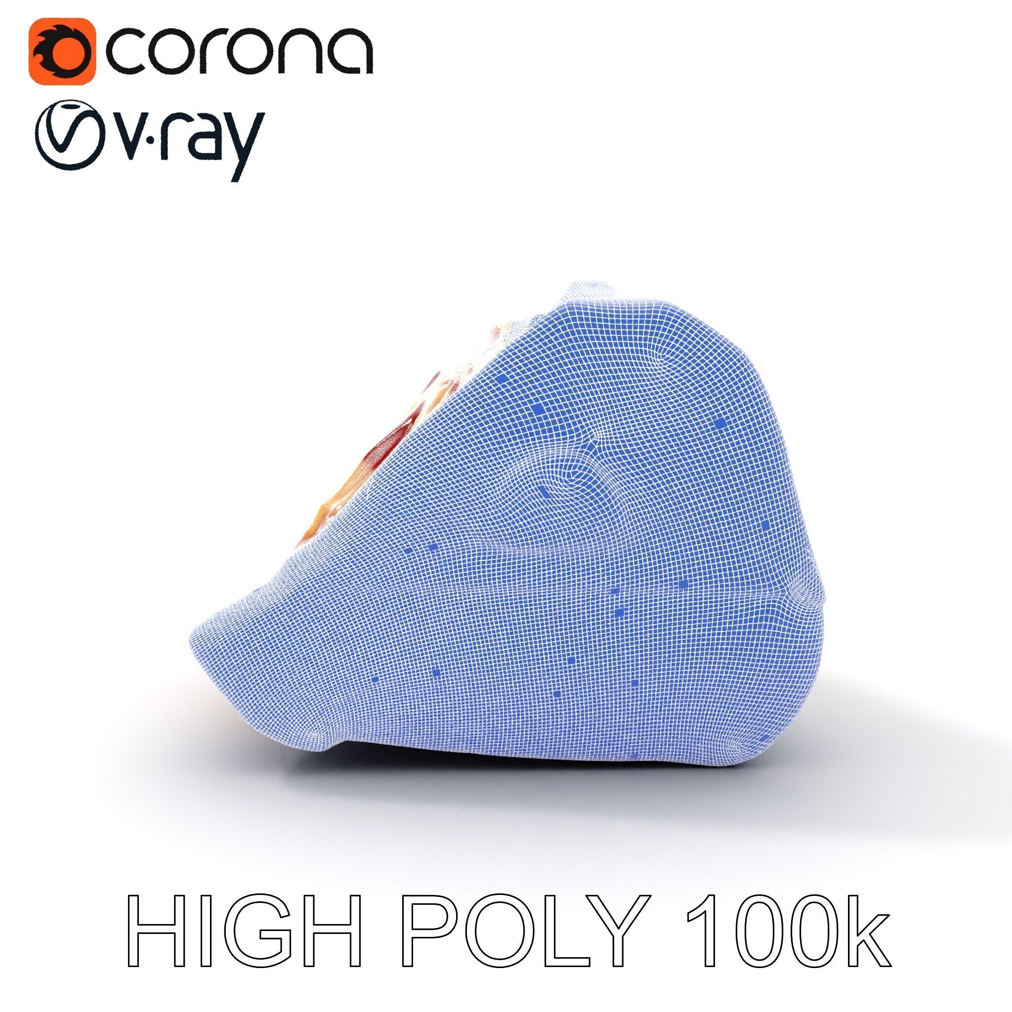 Block of Marbled Meat Model Pack Low-poly 3D model_18