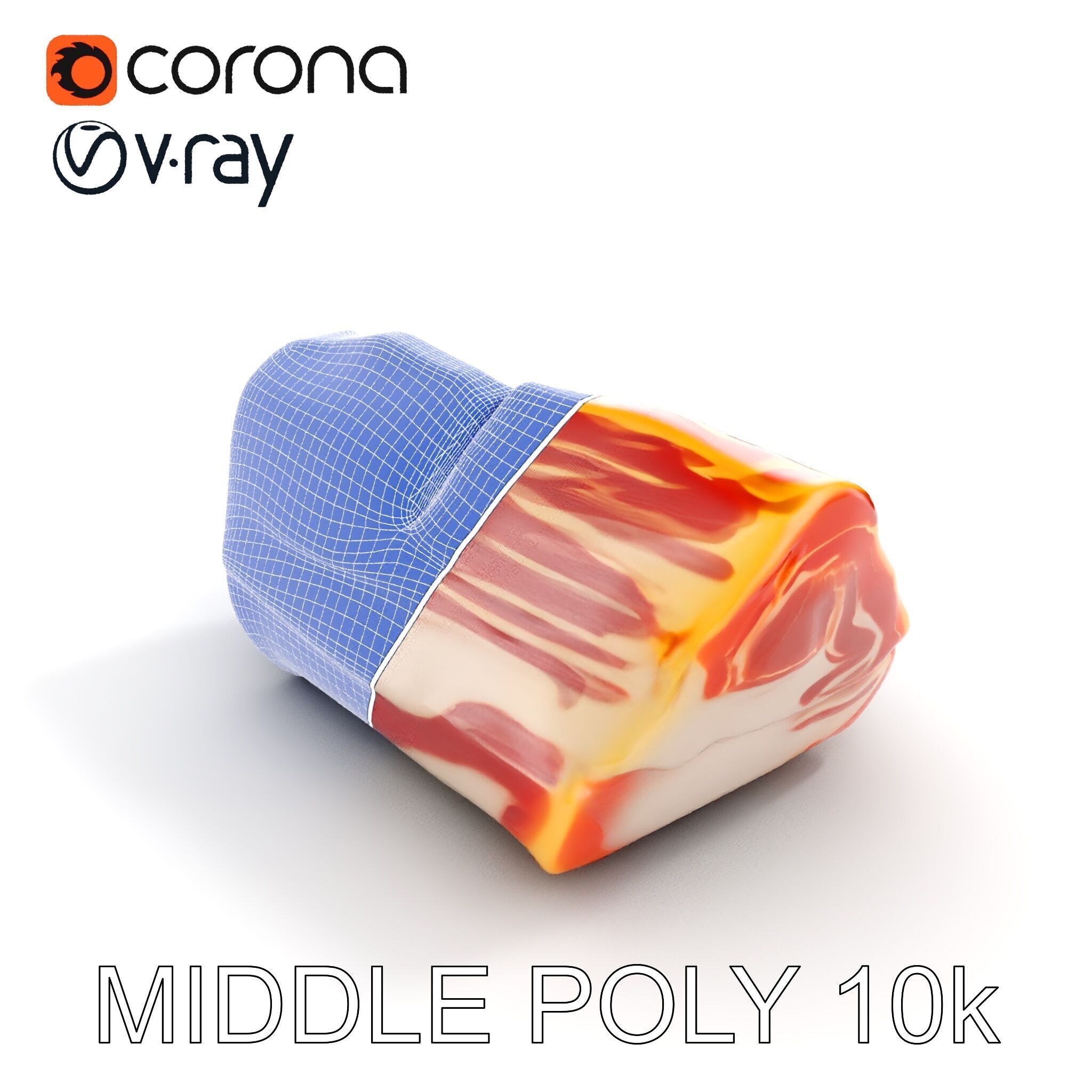 Block of Marbled Meat Model Pack Low-poly 3D model_22