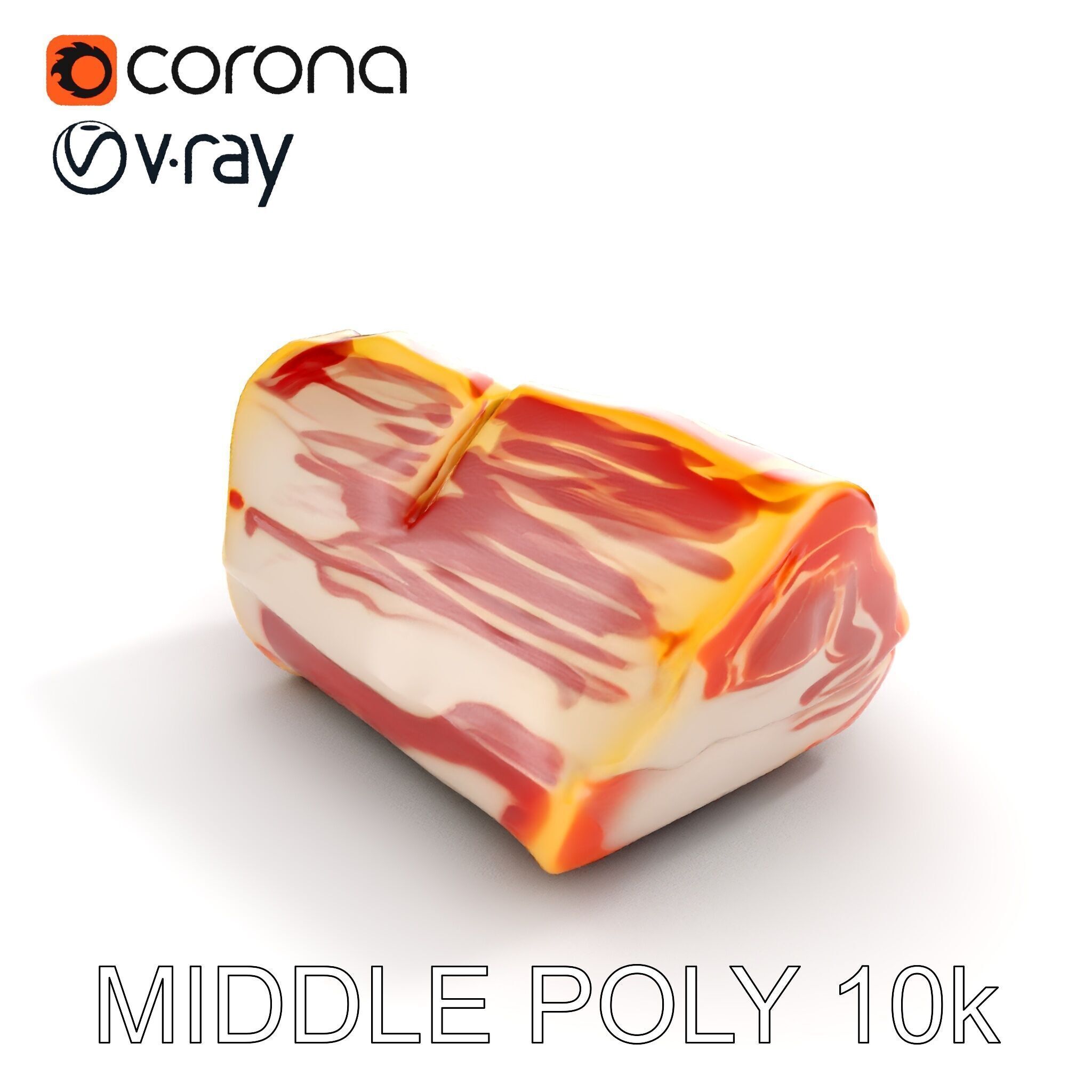 Block of Marbled Meat Model Pack Low-poly 3D model_11