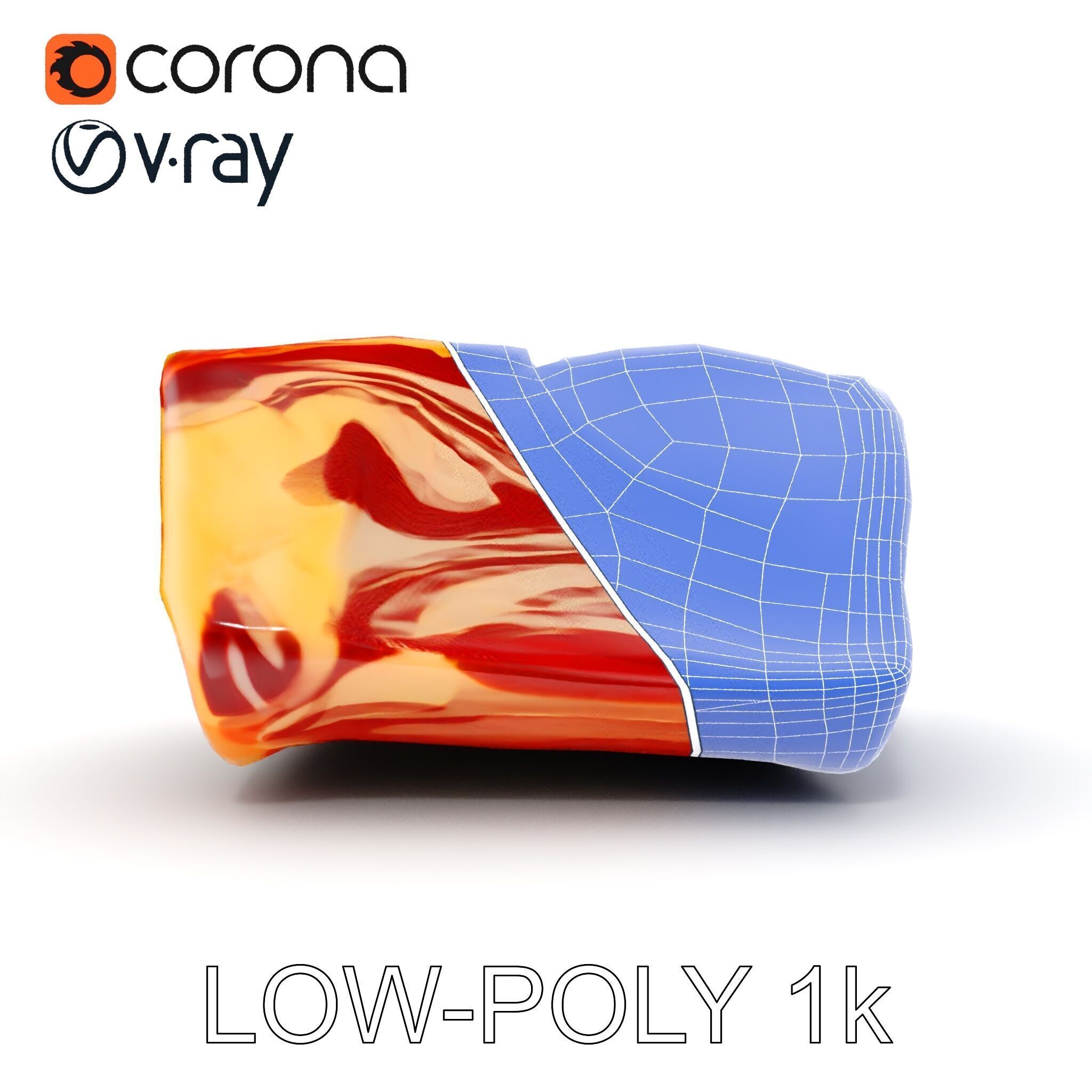 Block of Marbled Meat Model Pack Low-poly 3D model_31