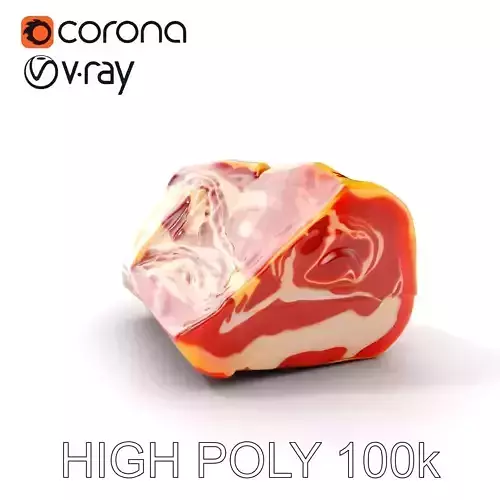 Block of Marbled Meat Model Pack Low-poly 3D model