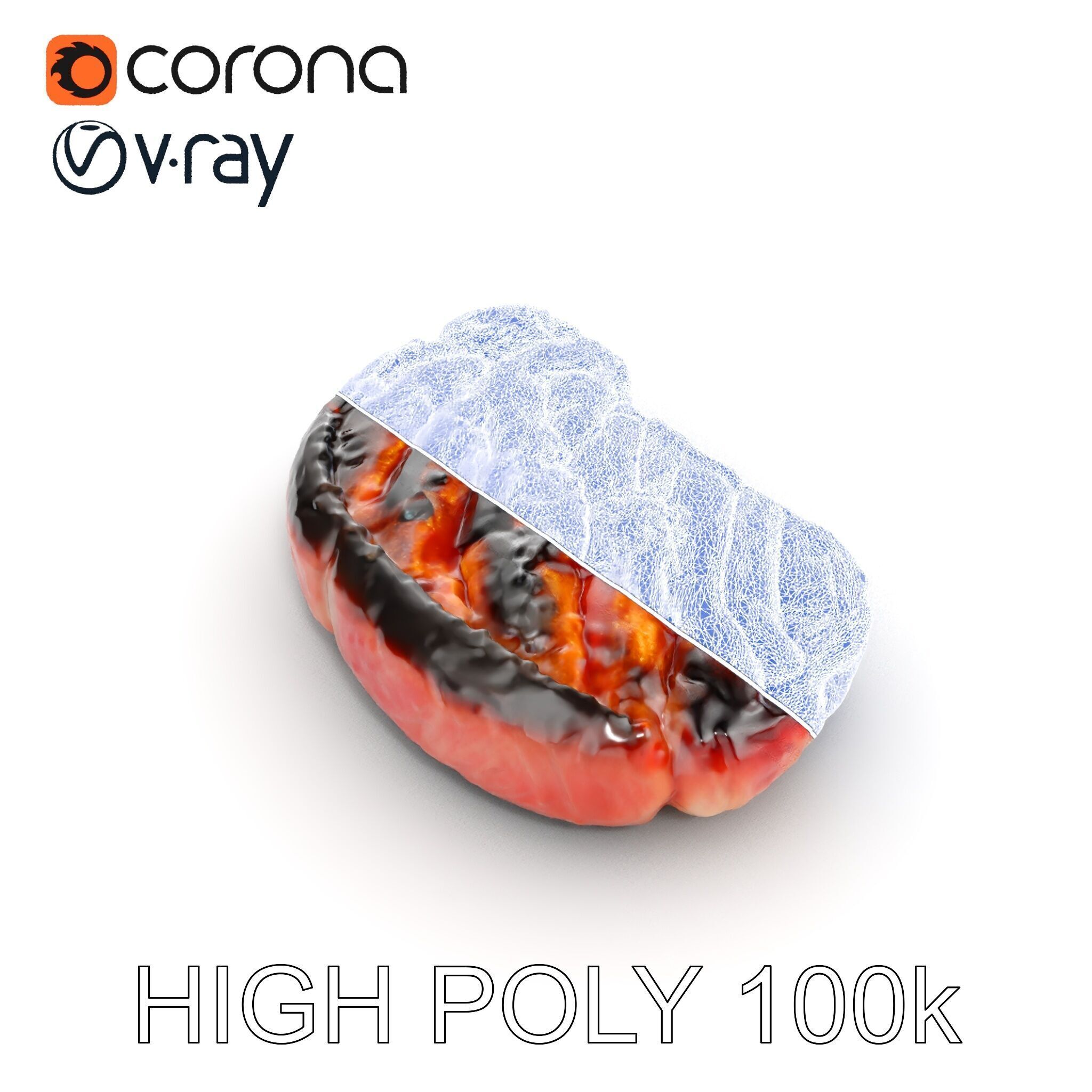 Grilled Steak Model Pack for Culinary Visualization Low-poly 3D model_26