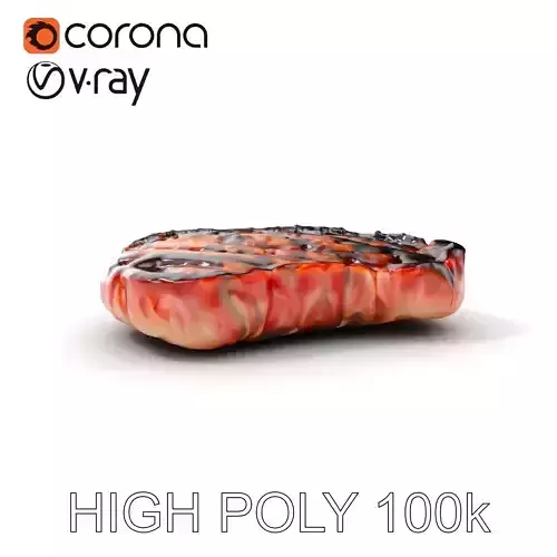 Grilled Steak Model Pack for Culinary Visualization Low-poly 3D model