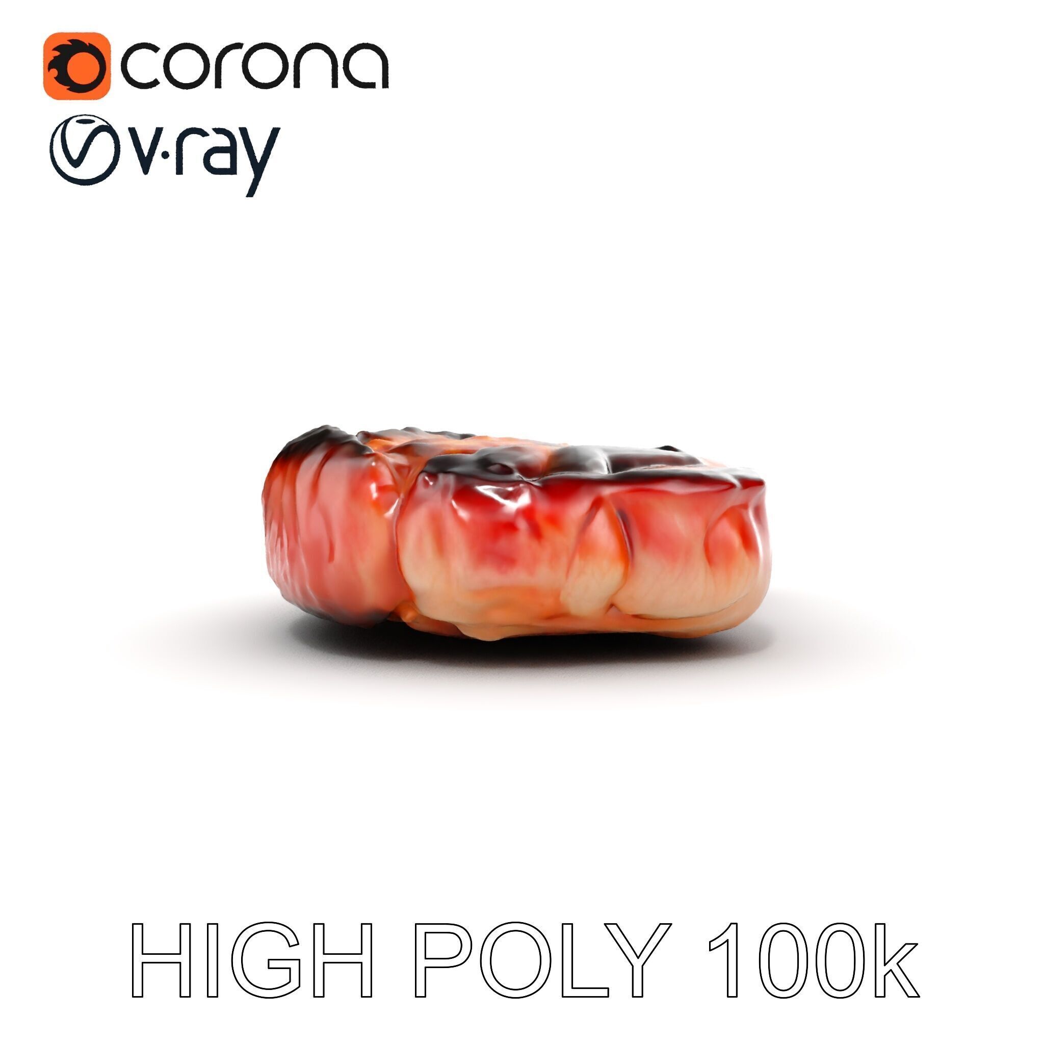 Grilled Steak Model Pack for Culinary Visualization Low-poly 3D model_12