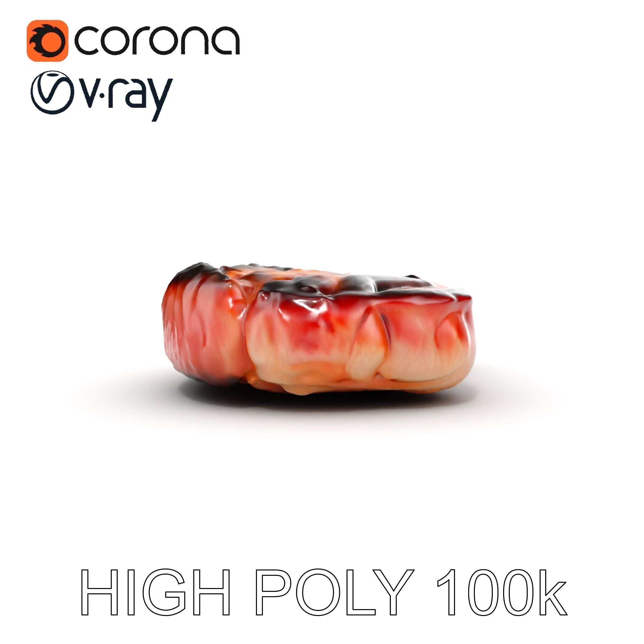 Grilled Steak Model Pack for Culinary Visualization Low-poly 3D model_10