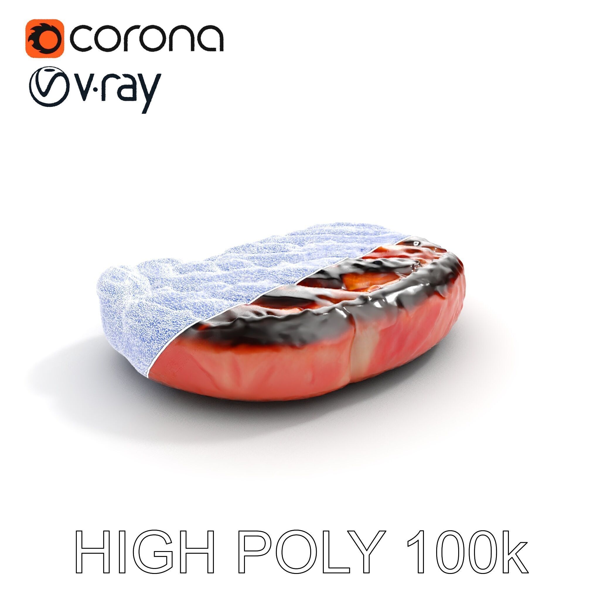 Grilled Steak Model Pack for Culinary Visualization Low-poly 3D model_7