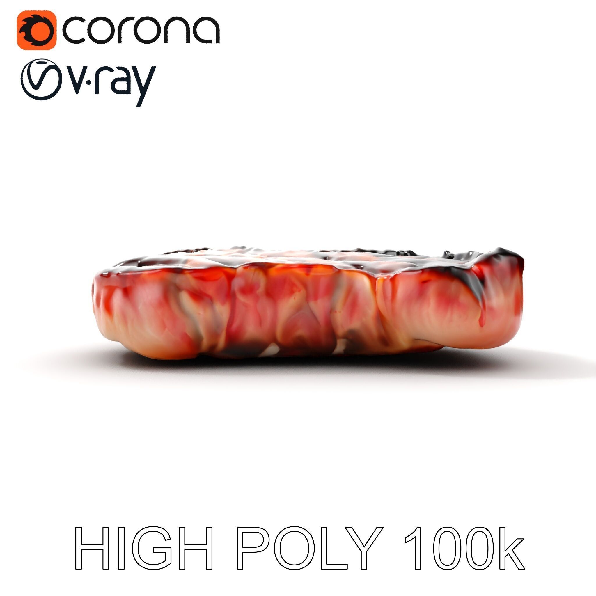 Grilled Steak Model Pack for Culinary Visualization Low-poly 3D model_17