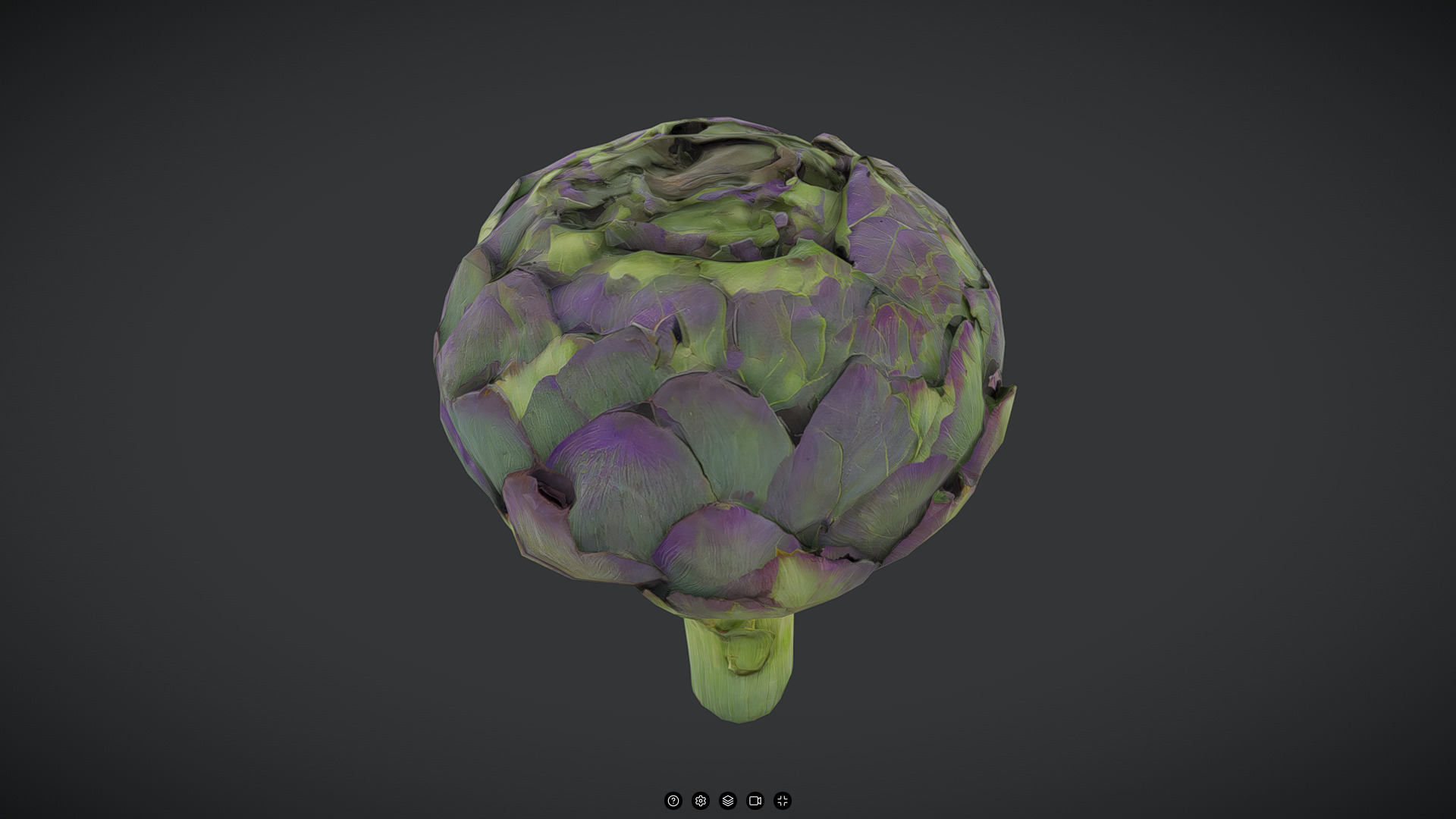 Artichoke Low-poly 3D model_5