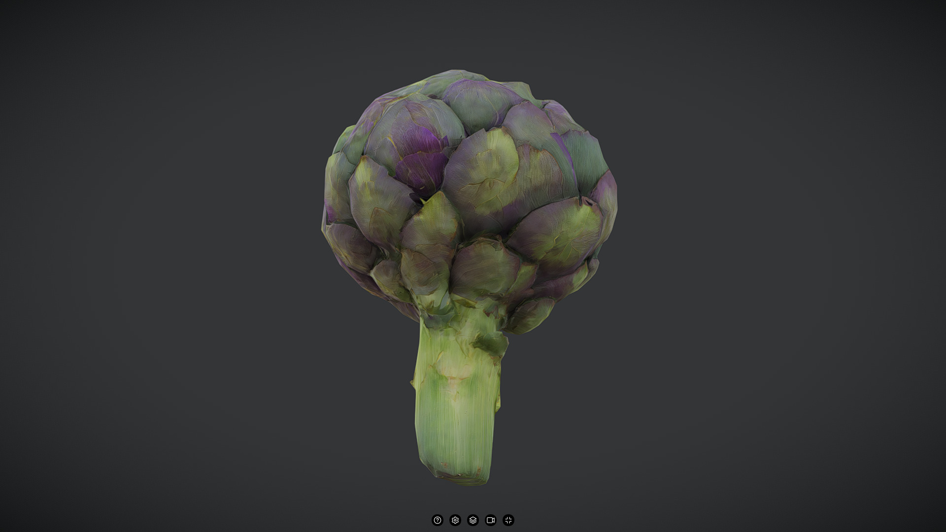 Artichoke Low-poly 3D model_3