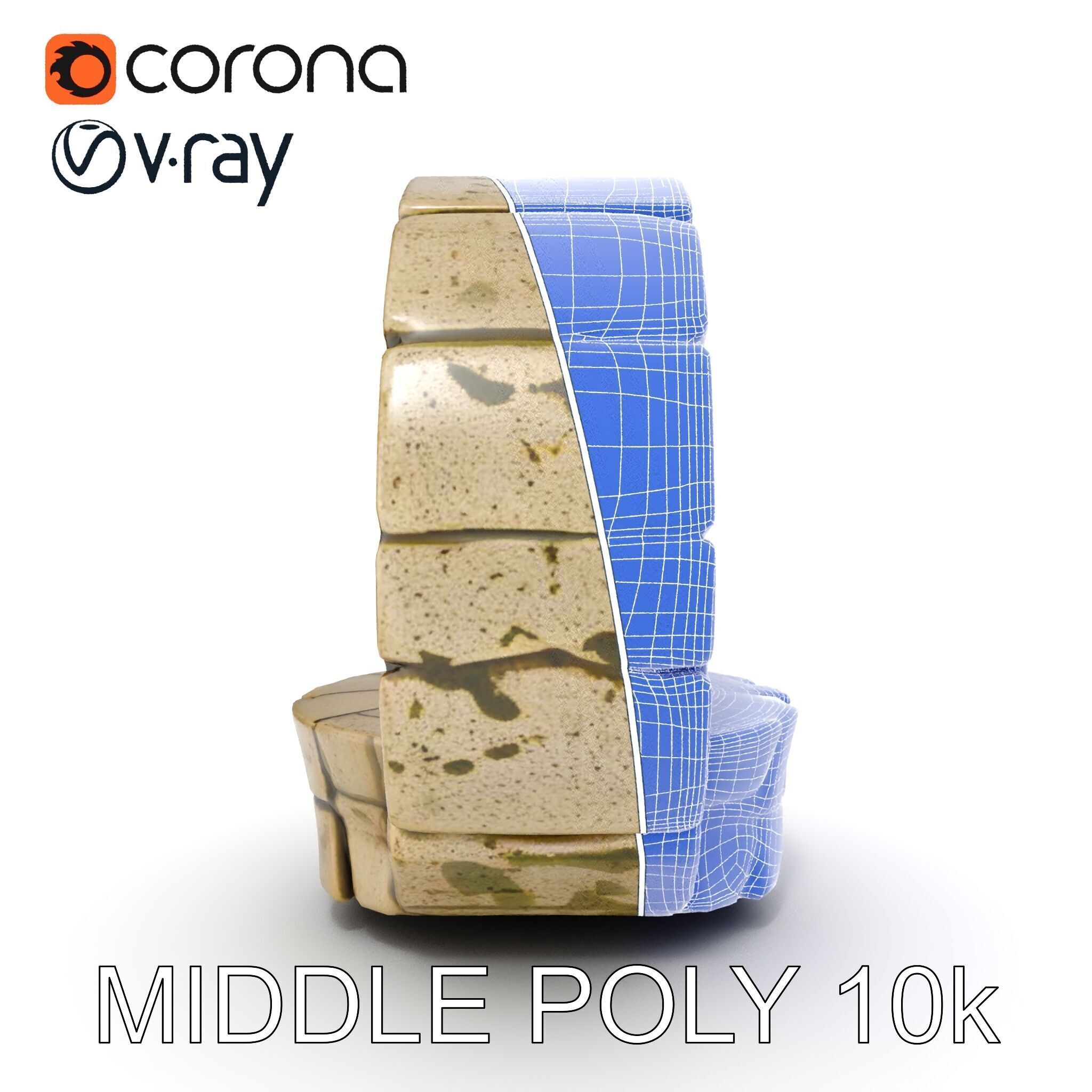 Stone Arch Ruin model pack with PBR Textures Low-poly 3D model_21