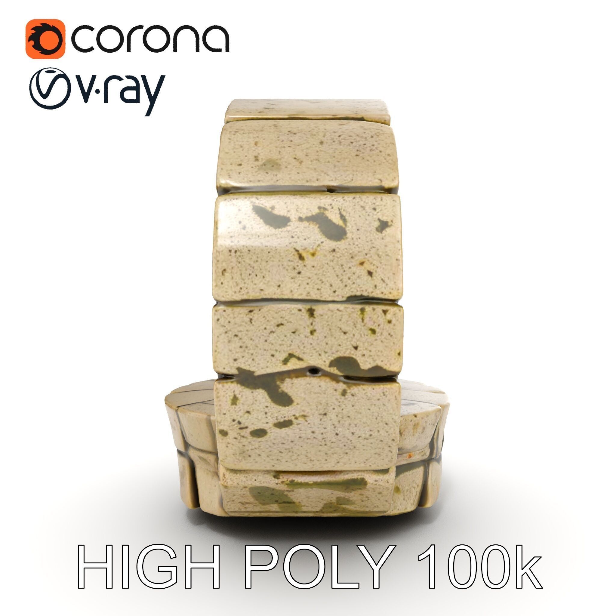 Stone Arch Ruin model pack with PBR Textures Low-poly 3D model_17