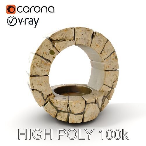 Stone Arch Ruin model pack with PBR Textures Low-poly 3D model