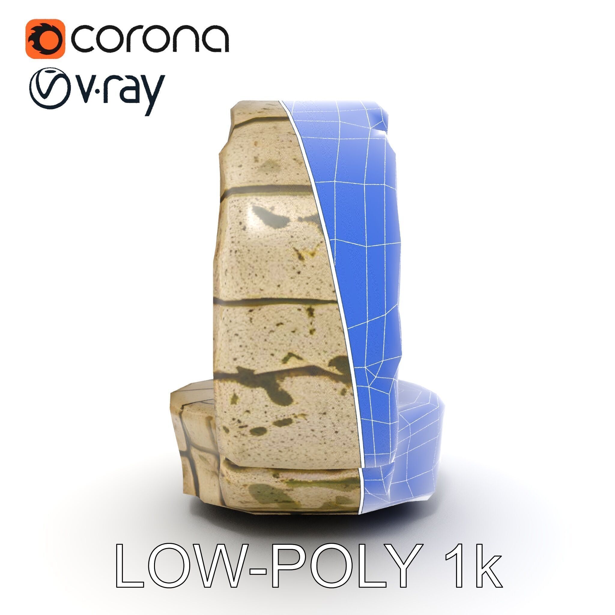 Stone Arch Ruin model pack with PBR Textures Low-poly 3D model_31