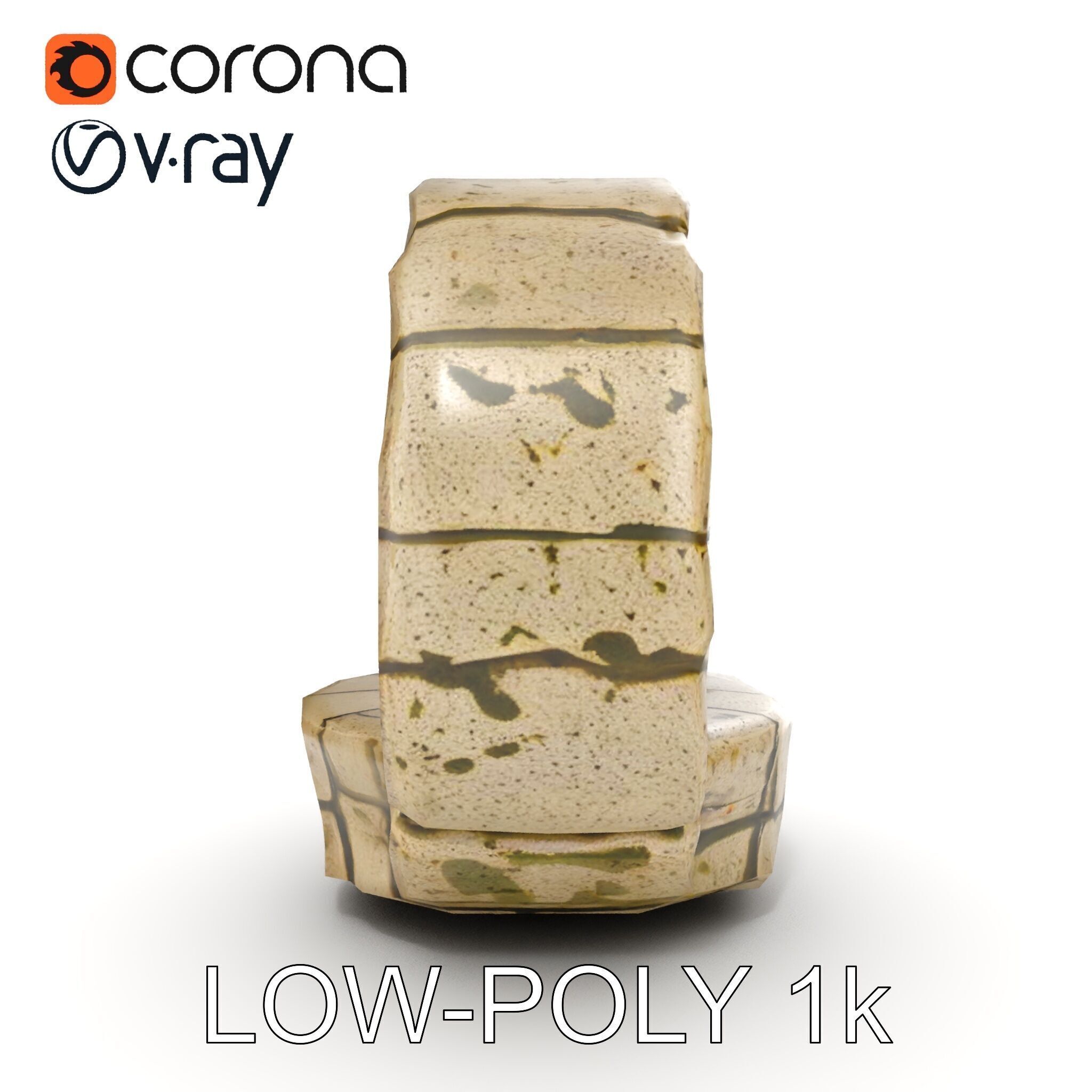 Stone Arch Ruin model pack with PBR Textures Low-poly 3D model_9