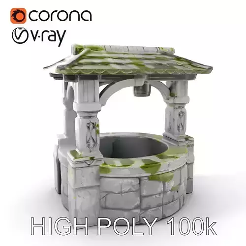 Rustic Stone Water Well Model Pack