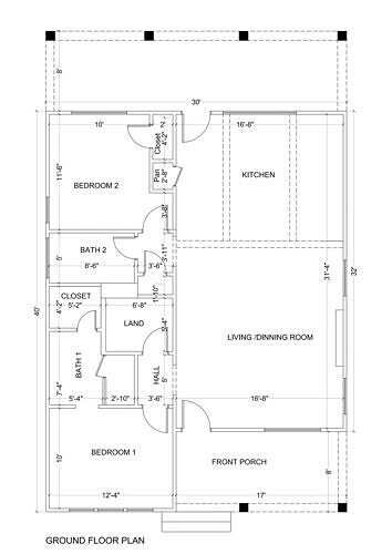 Modern Two Bedroom House Complete 3D Model  Drawings Renderings 3D model 2