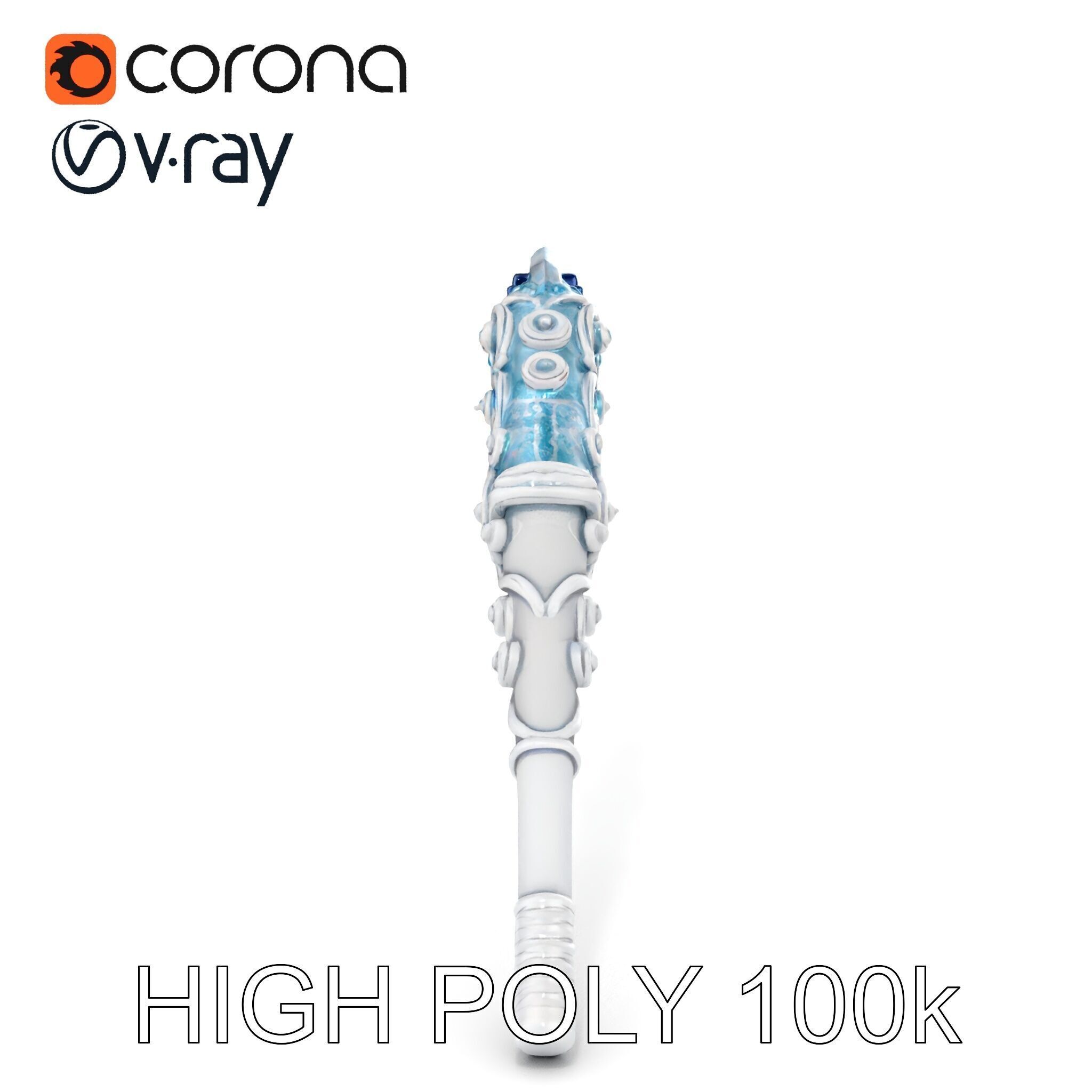 Enchanted Crystal Wand Model Pack Low-poly 3D model_32