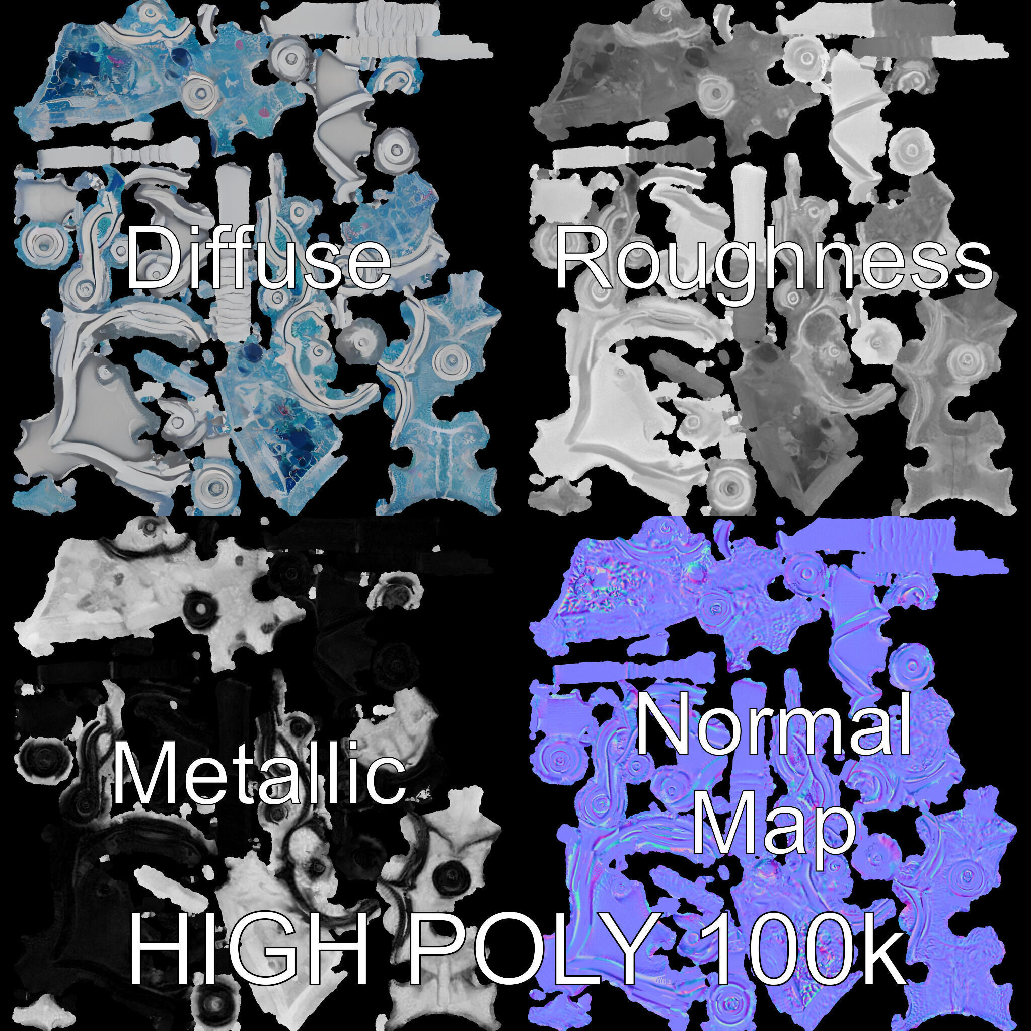 Enchanted Crystal Wand Model Pack Low-poly 3D model_3