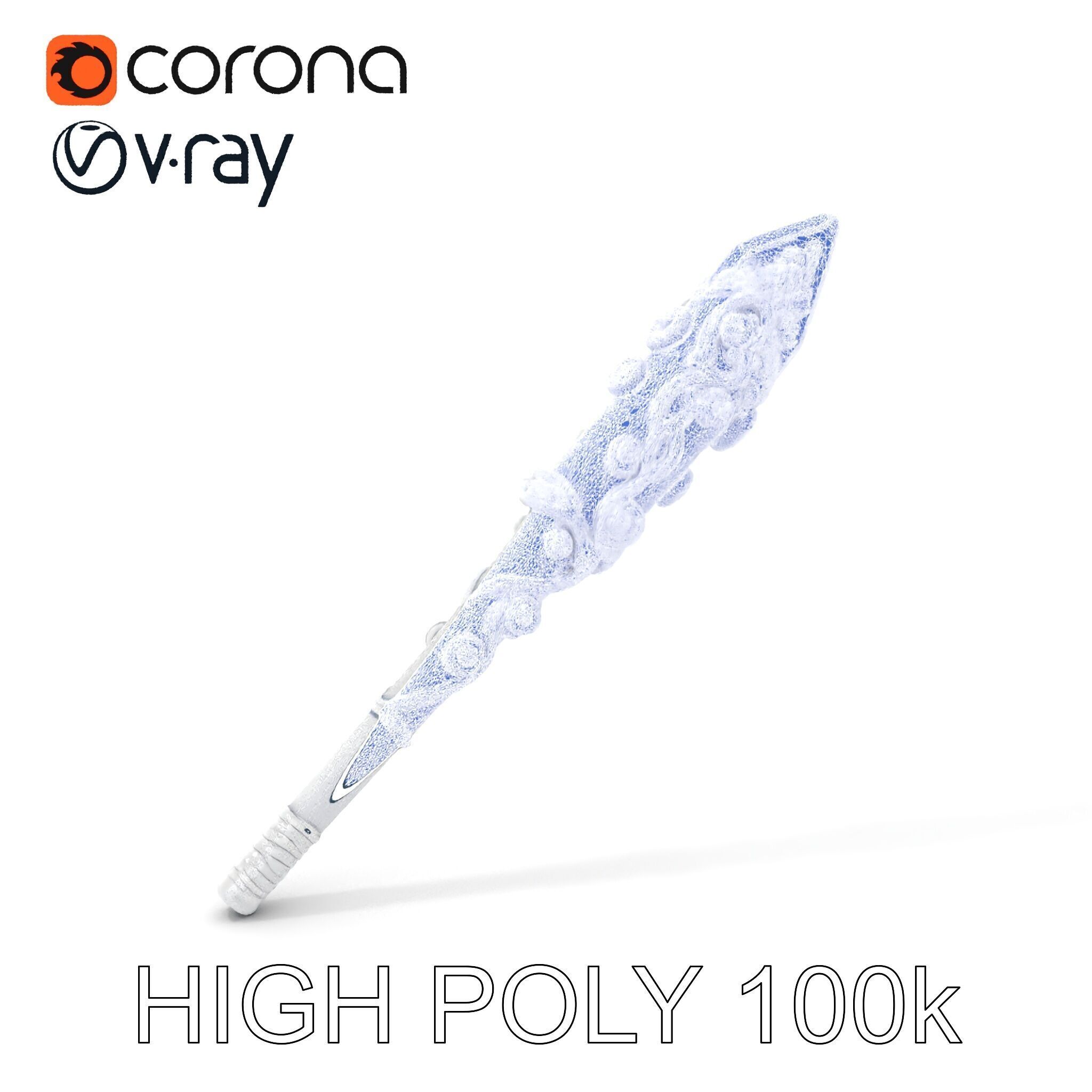 Enchanted Crystal Wand Model Pack Low-poly 3D model_4