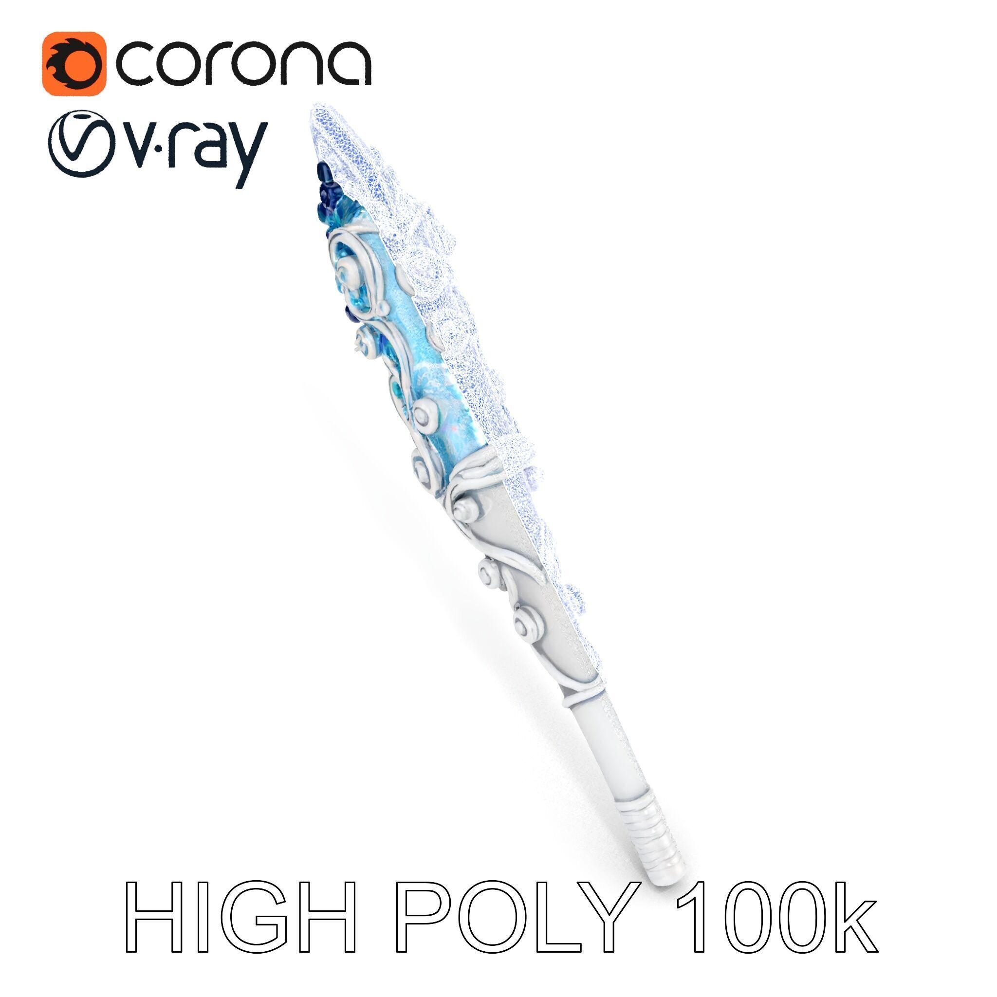 Enchanted Crystal Wand Model Pack Low-poly 3D model_25