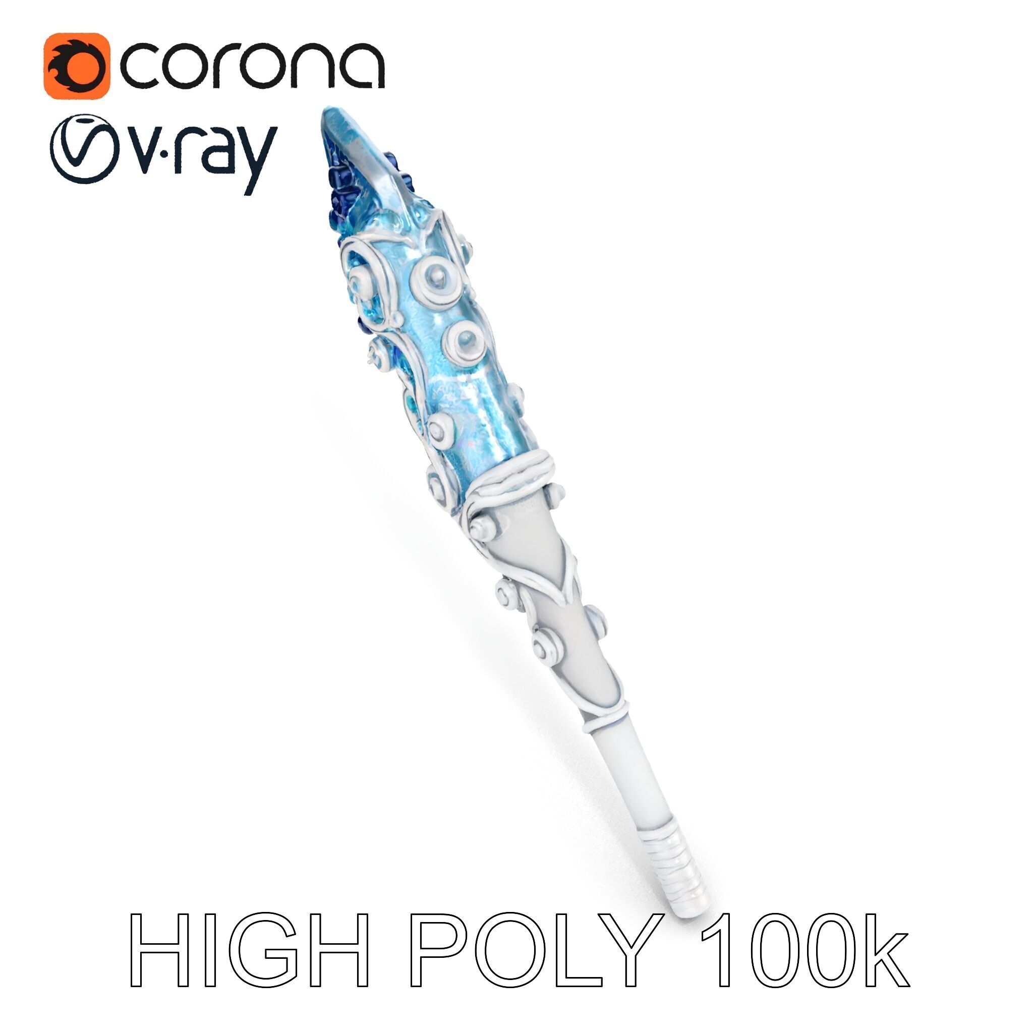 Enchanted Crystal Wand Model Pack Low-poly 3D model_19