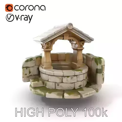 Rustic Stone Wishing Well Model Pack