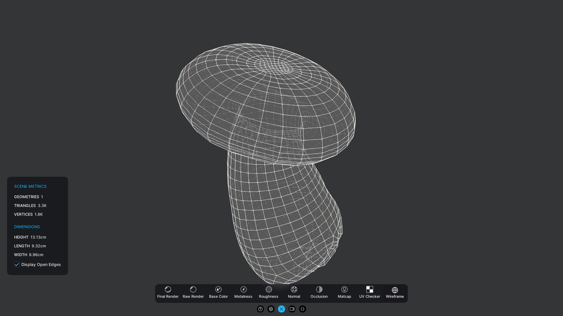 King Oyster Mushroom Low-poly 3D model_6