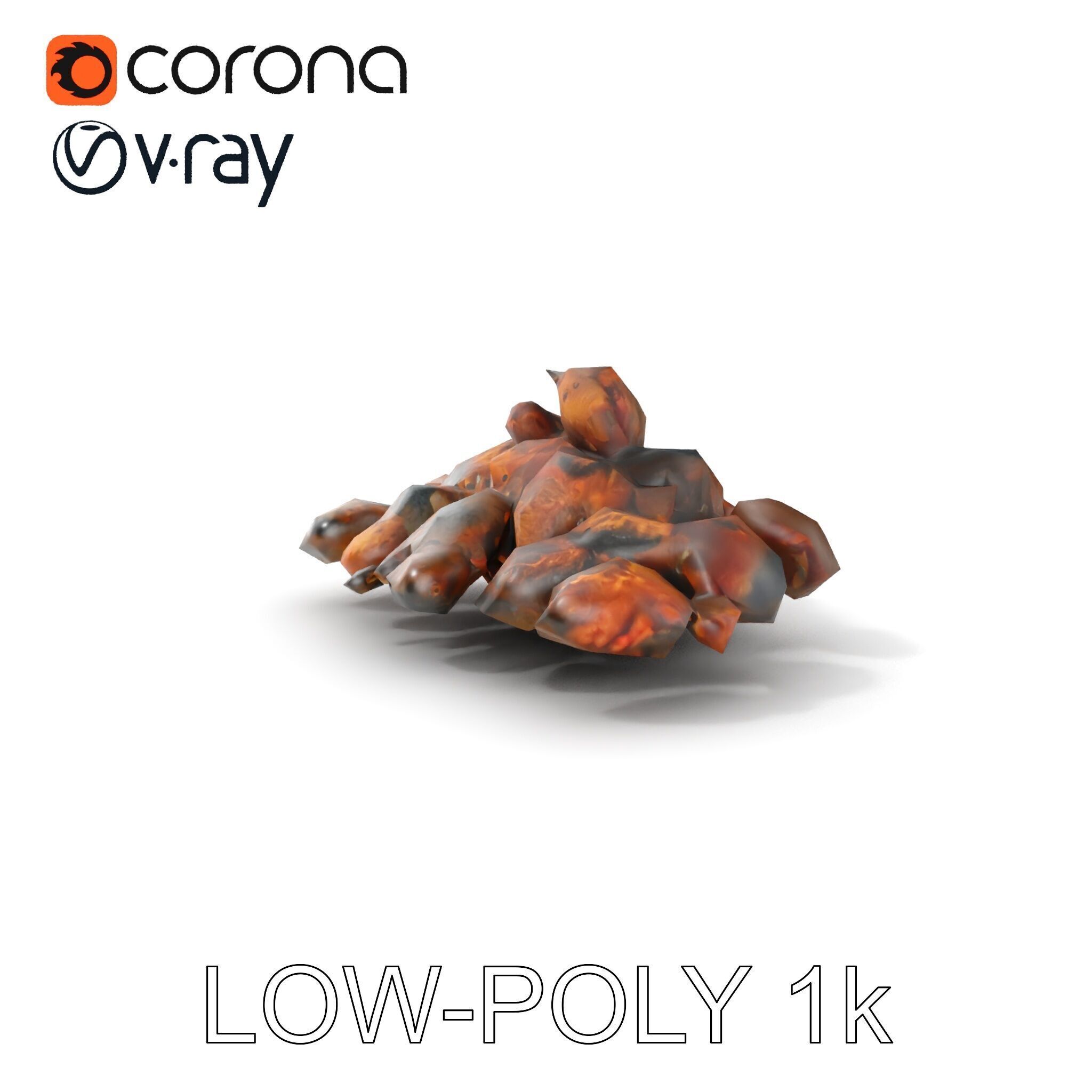Dried Fruit Pile Model Pack for D Rendering Low-poly 3D model_7