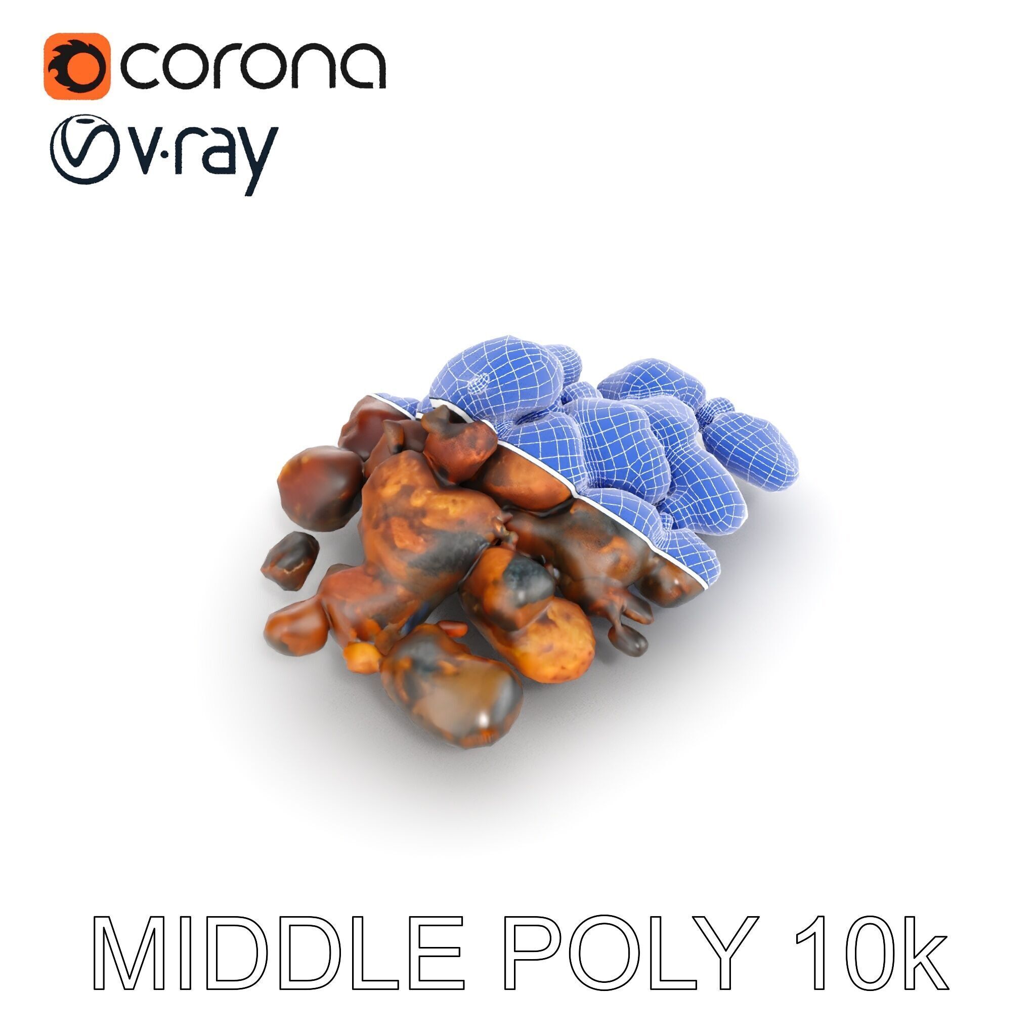 Dried Fruit Pile Model Pack for D Rendering Low-poly 3D model_25