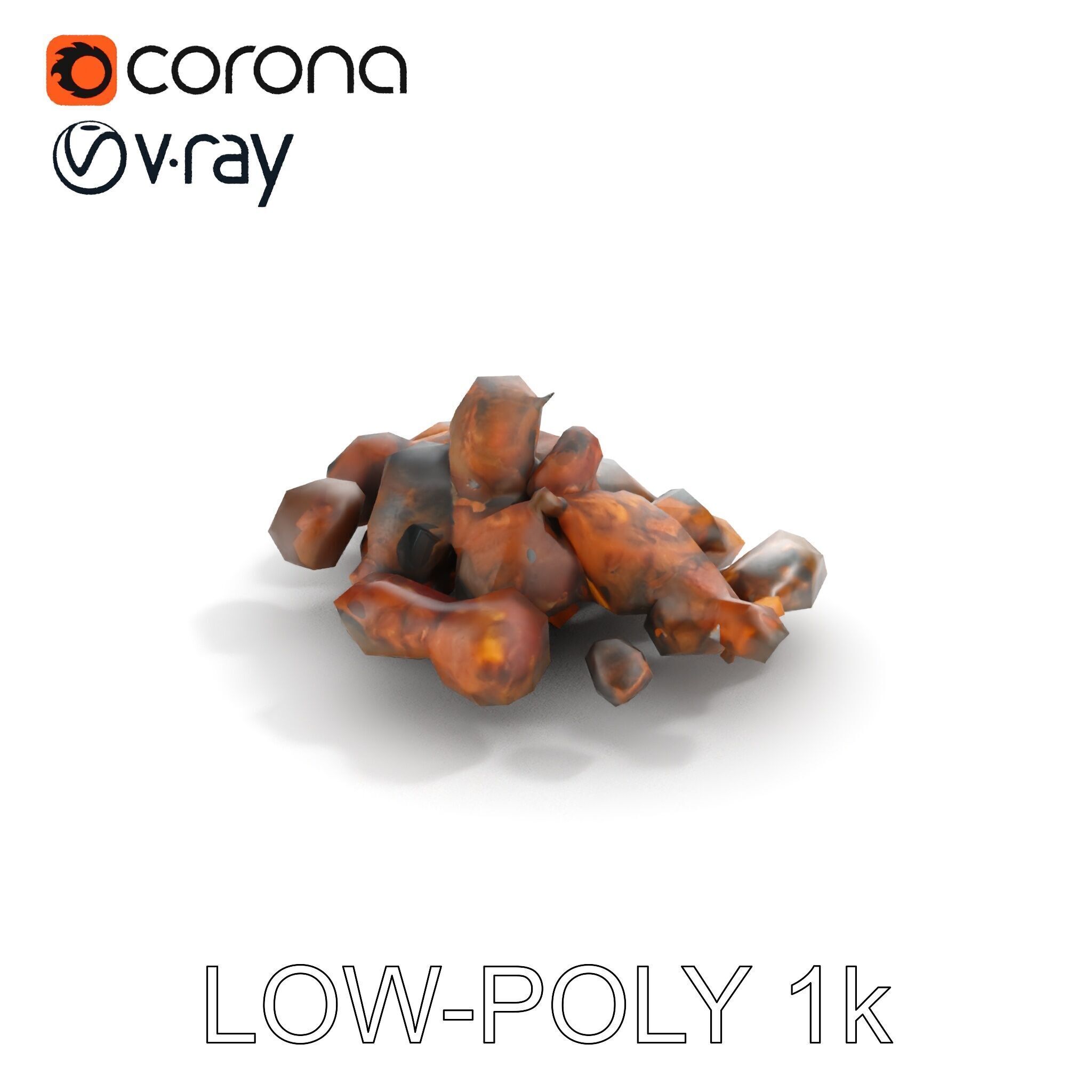 Dried Fruit Pile Model Pack for D Rendering Low-poly 3D model_11