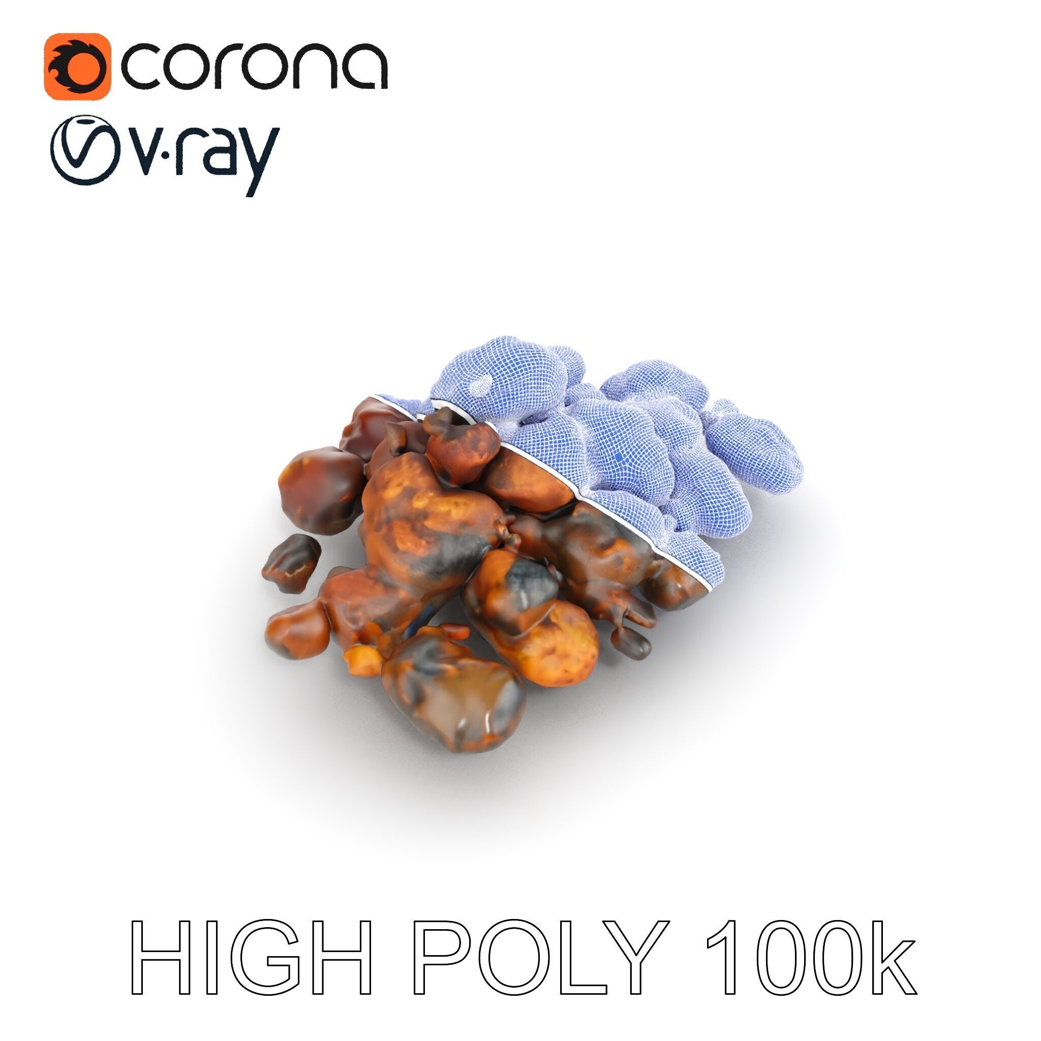 Dried Fruit Pile Model Pack for D Rendering Low-poly 3D model_24