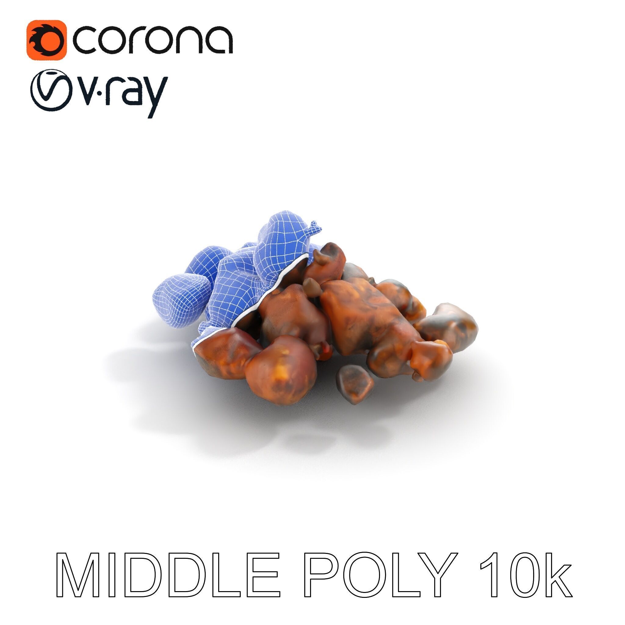Dried Fruit Pile Model Pack for D Rendering Low-poly 3D model_22