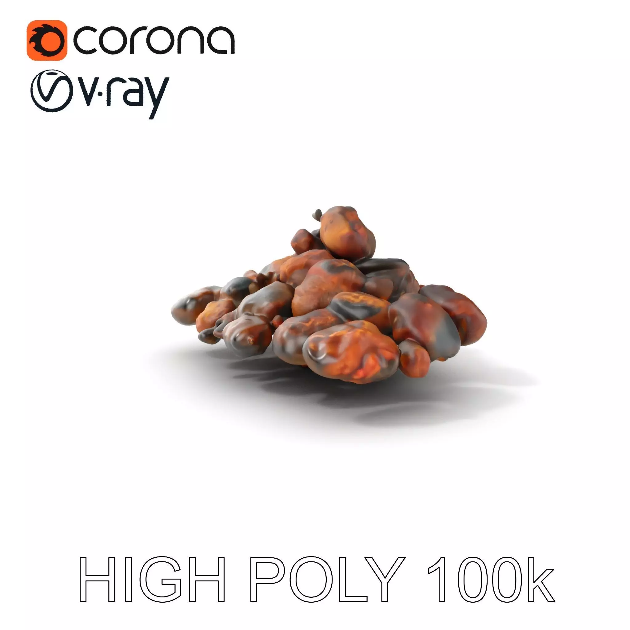 Dried Fruit Pile Model Pack for D Rendering Low-poly 3D model_0