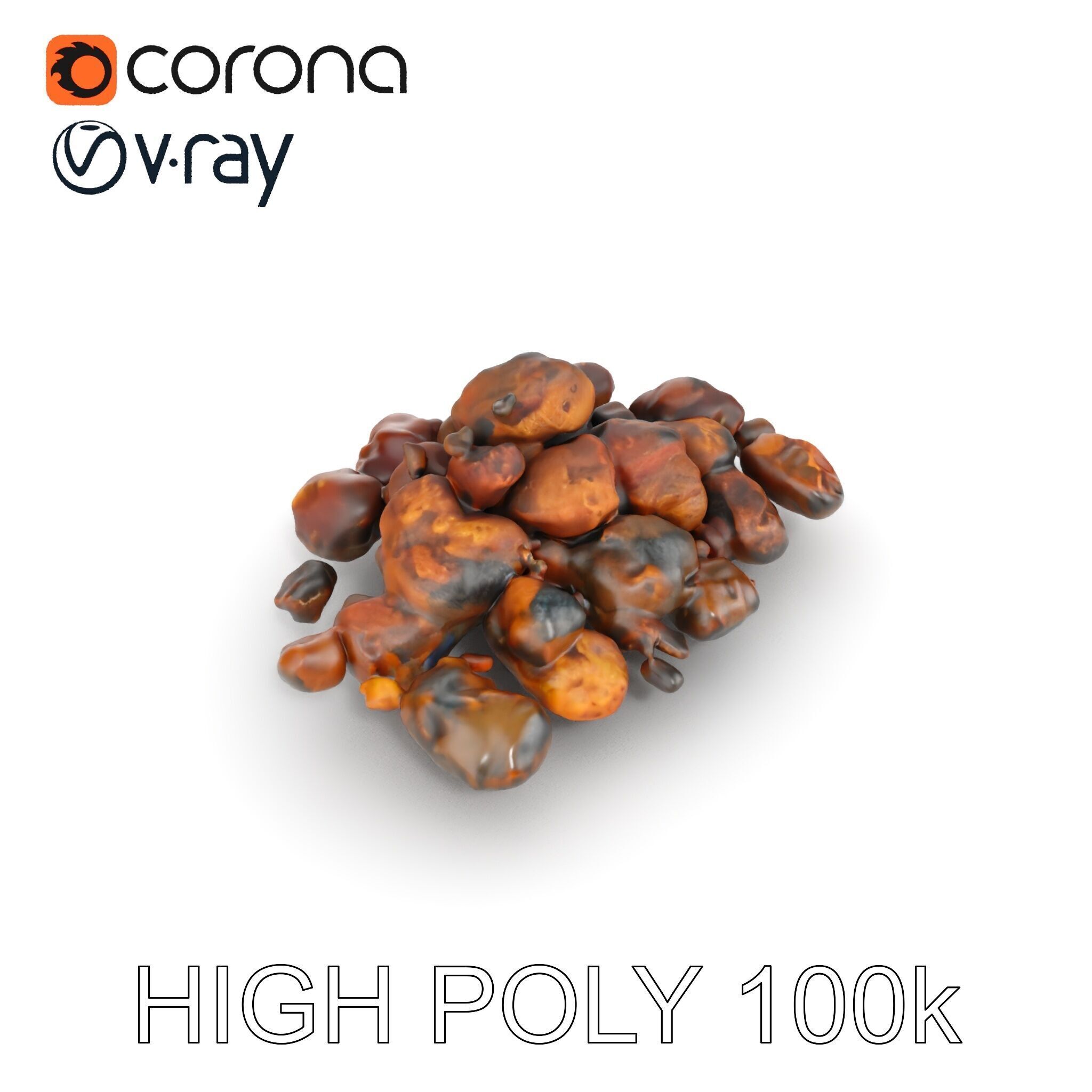 Dried Fruit Pile Model Pack for D Rendering Low-poly 3D model_15