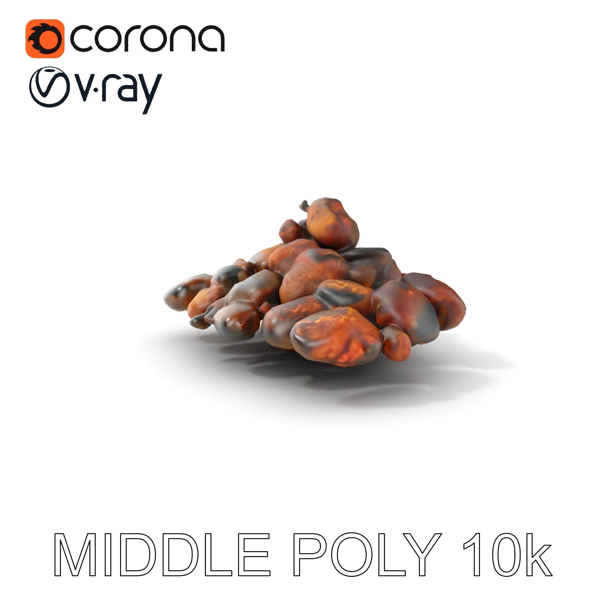Dried Fruit Pile Model Pack for D Rendering Low-poly 3D model_13