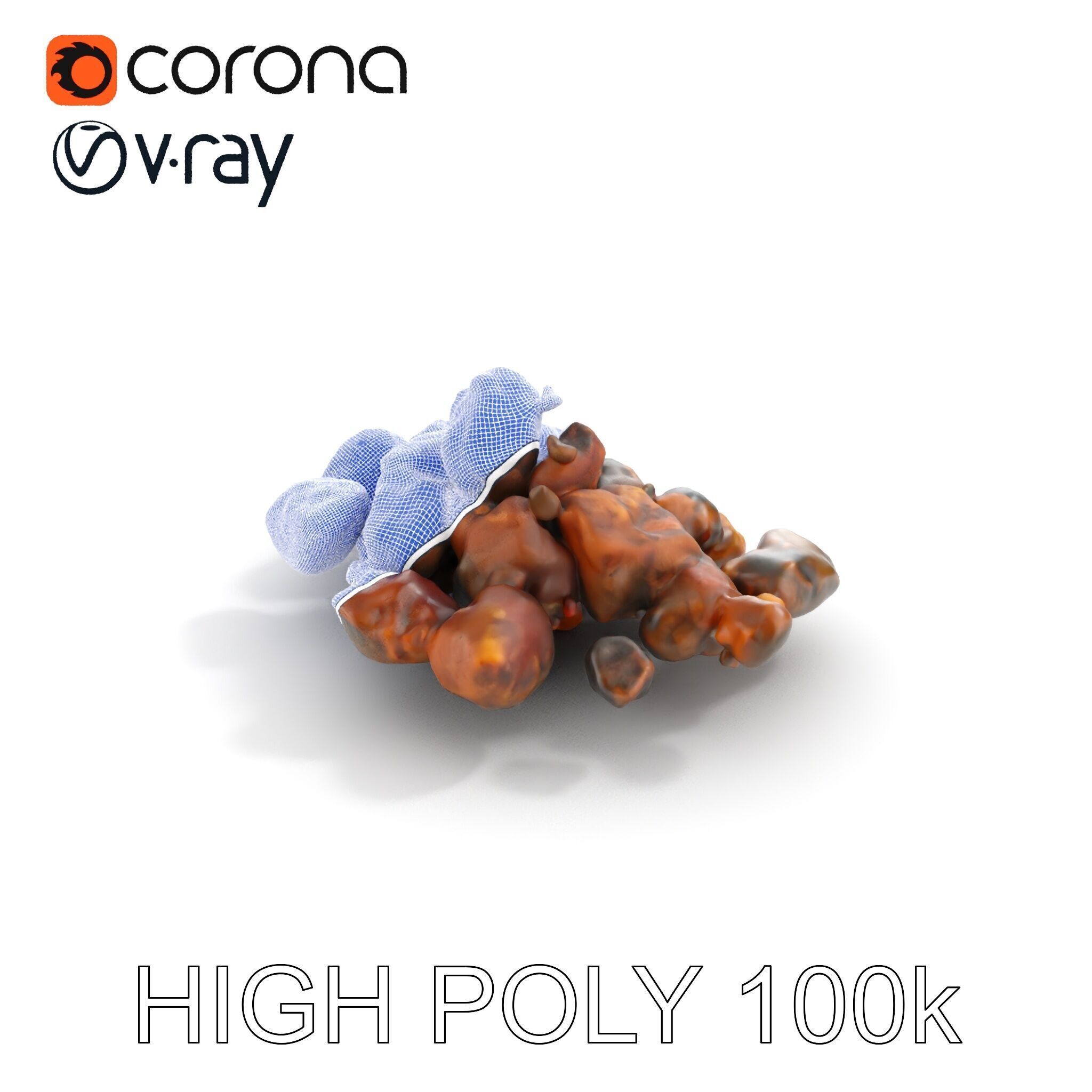 Dried Fruit Pile Model Pack for D Rendering Low-poly 3D model_29