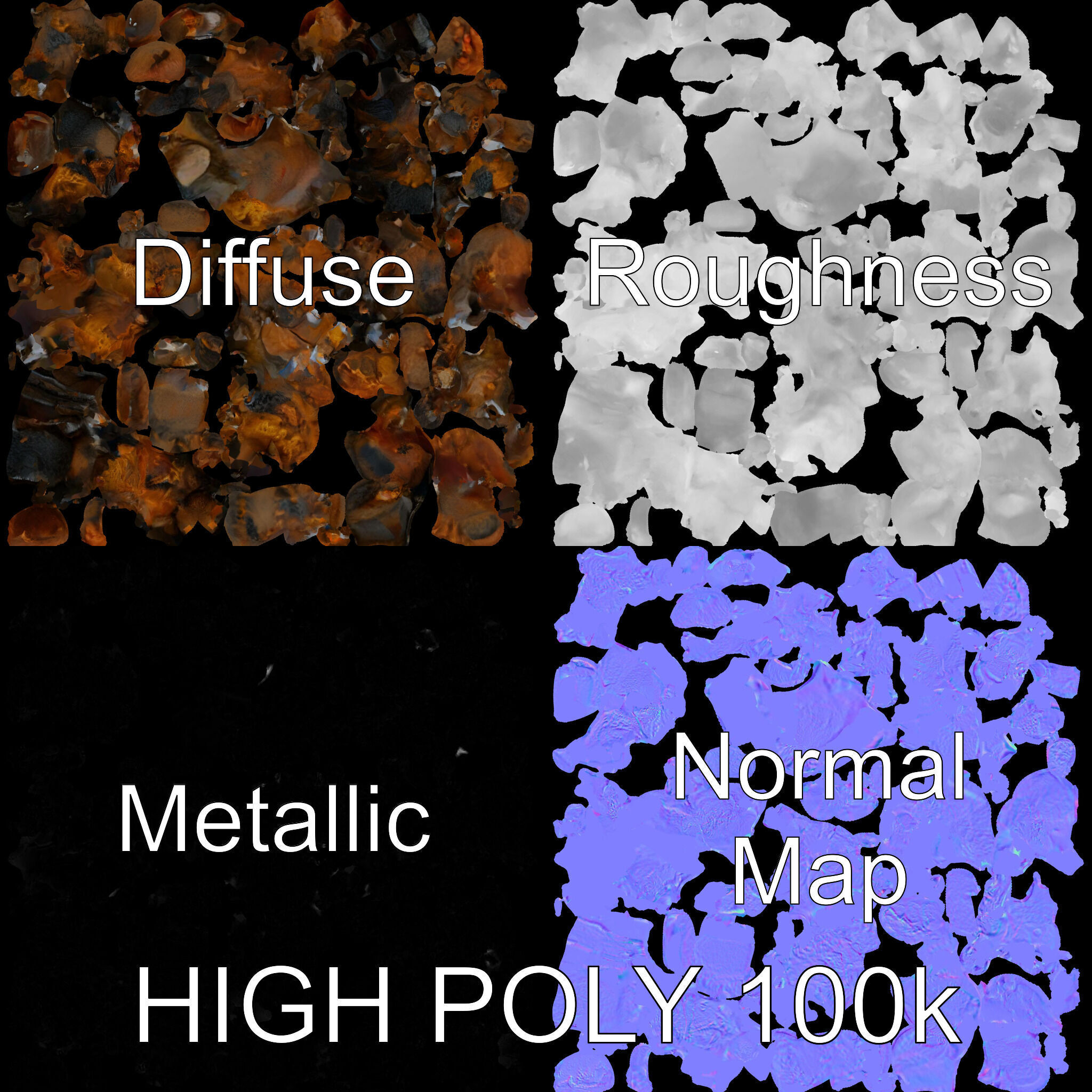 Dried Fruit Pile Model Pack for D Rendering Low-poly 3D model_3