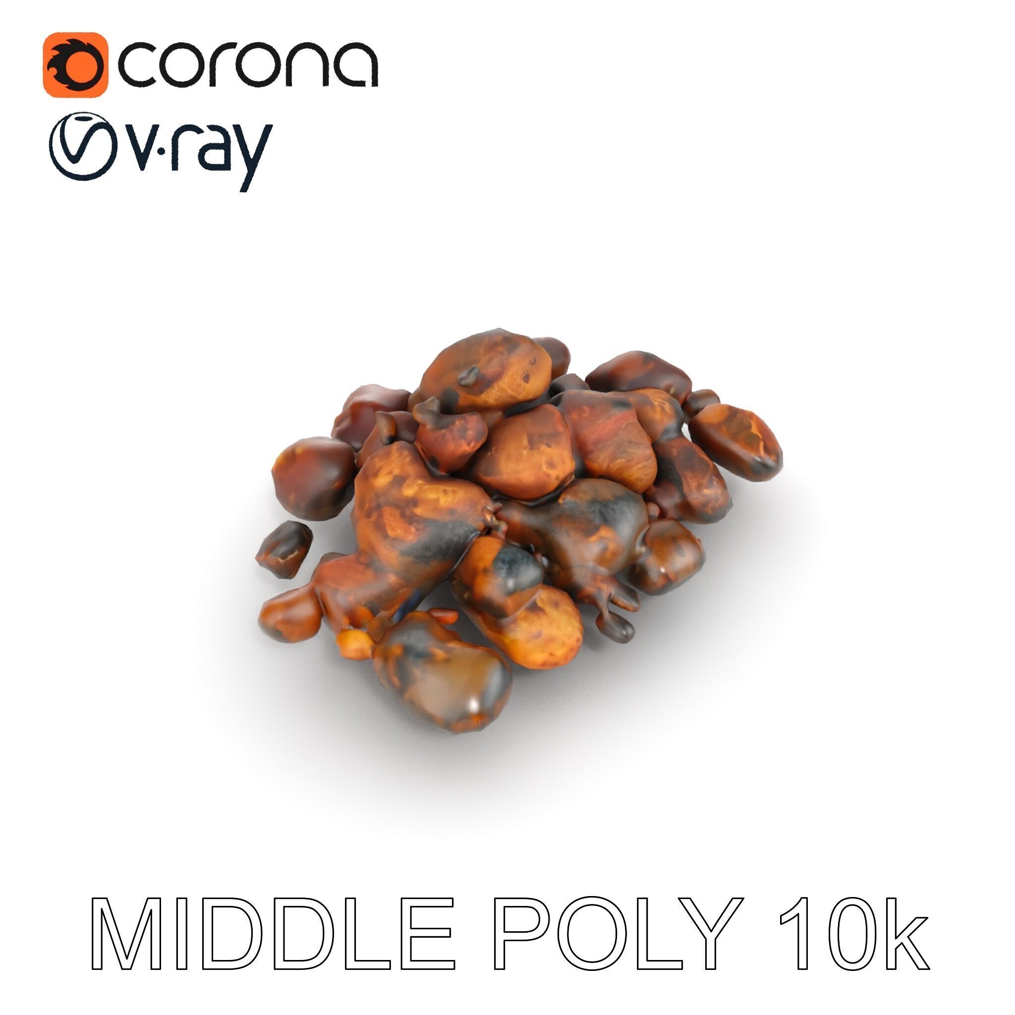Dried Fruit Pile Model Pack for D Rendering Low-poly 3D model_8