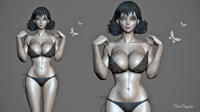 Asian Female body Mesh ZBrush Low-poly 3D model Asian Female body Mesh ZBrush Low-poly 3D model