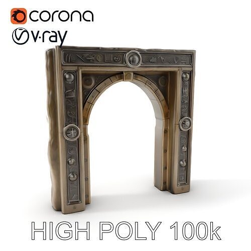 Ancient Stone Archway with Intricate Carvings Model Pack Low-poly 3D model