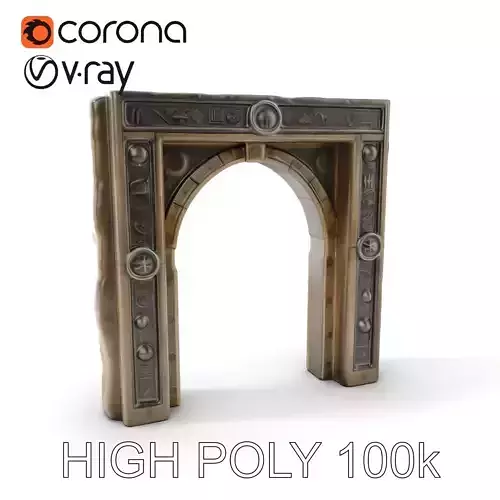Ancient Stone Archway with Intricate Carvings Model Pack Low-poly 3D model