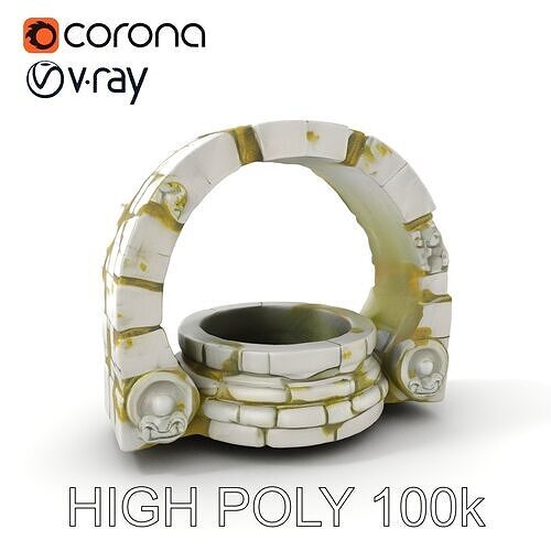 Ancient Well Structure Model Pack Low-poly 3D model