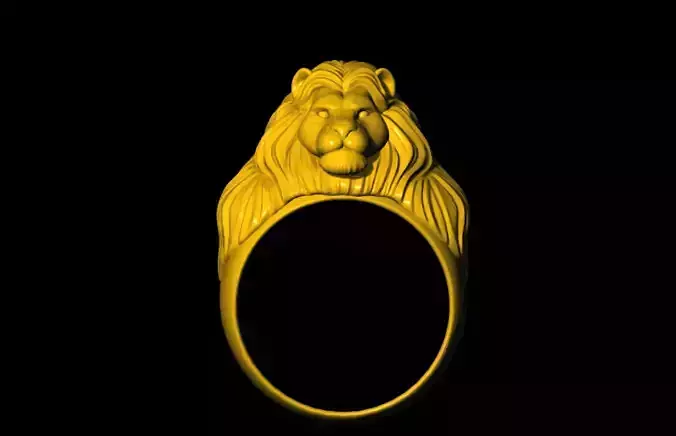 Lion Face Style Design 3D Ring