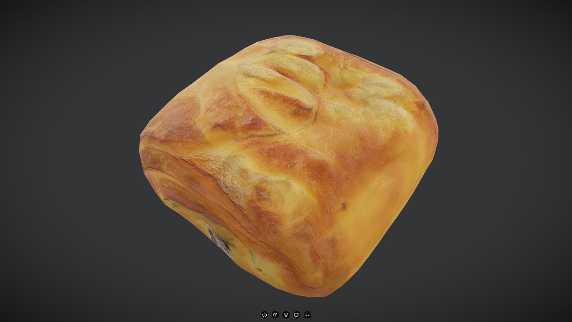Pain au Chocolat Low-poly 3D model_5