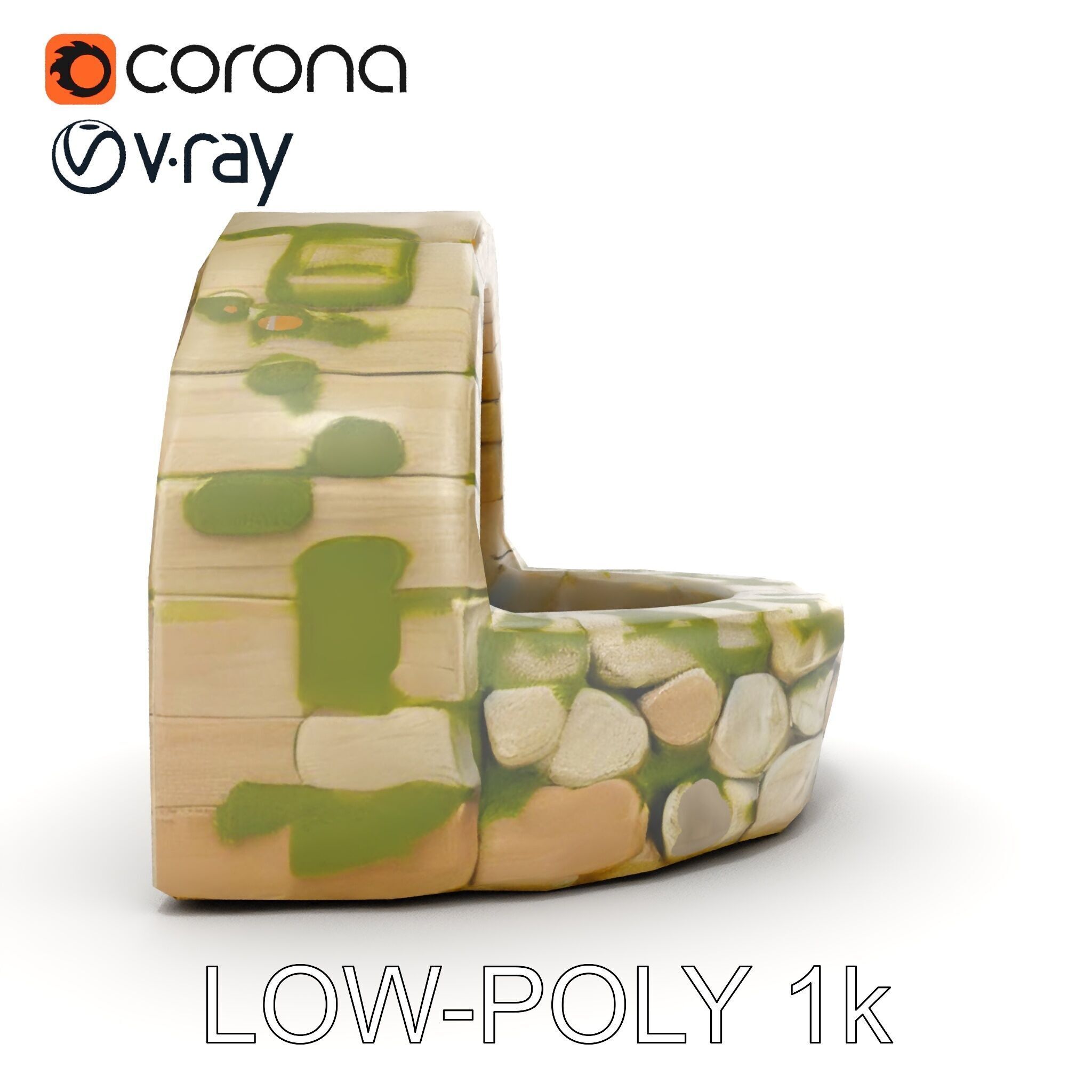 Archway Fountain Stone Model Pack Low-poly 3D model_12