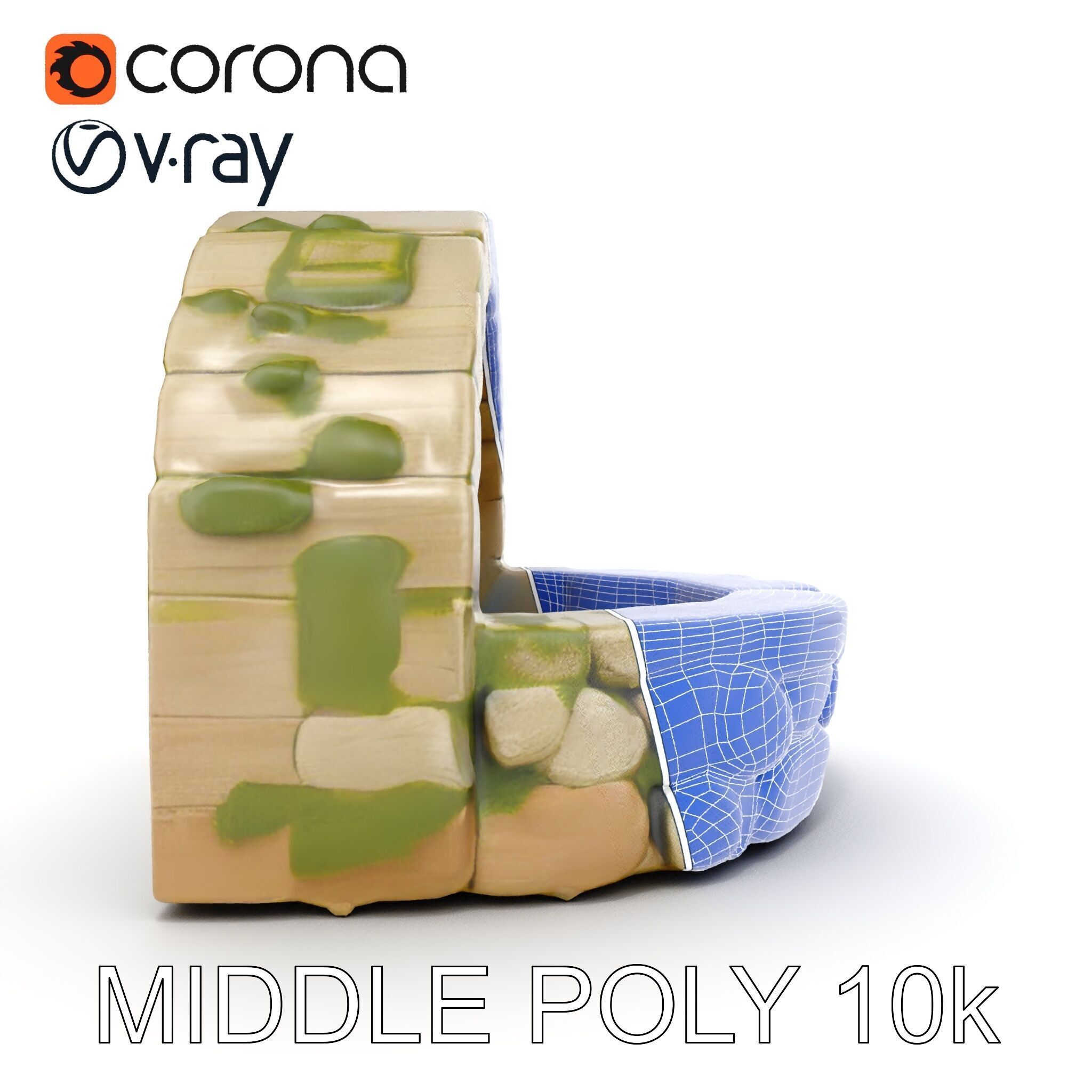 Archway Fountain Stone Model Pack Low-poly 3D model_31