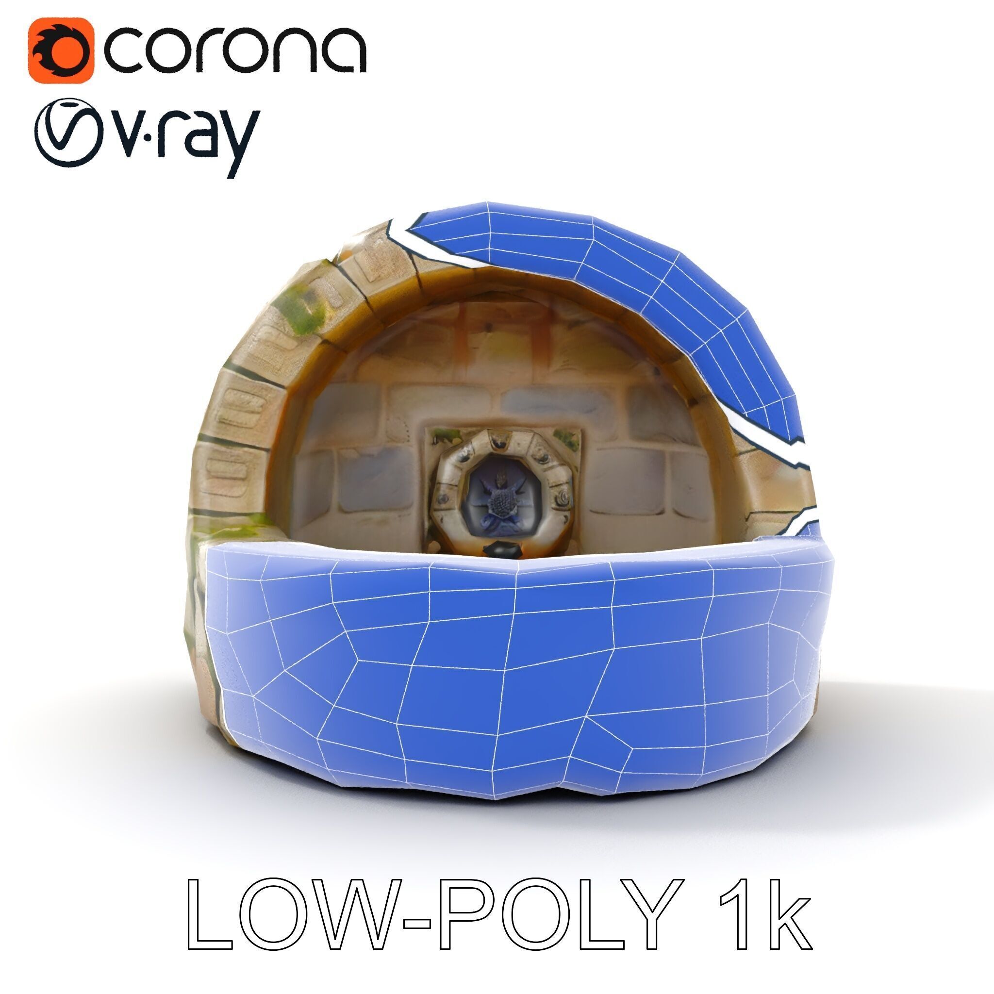 Archway Fountain Stone Model Pack Low-poly 3D model_32